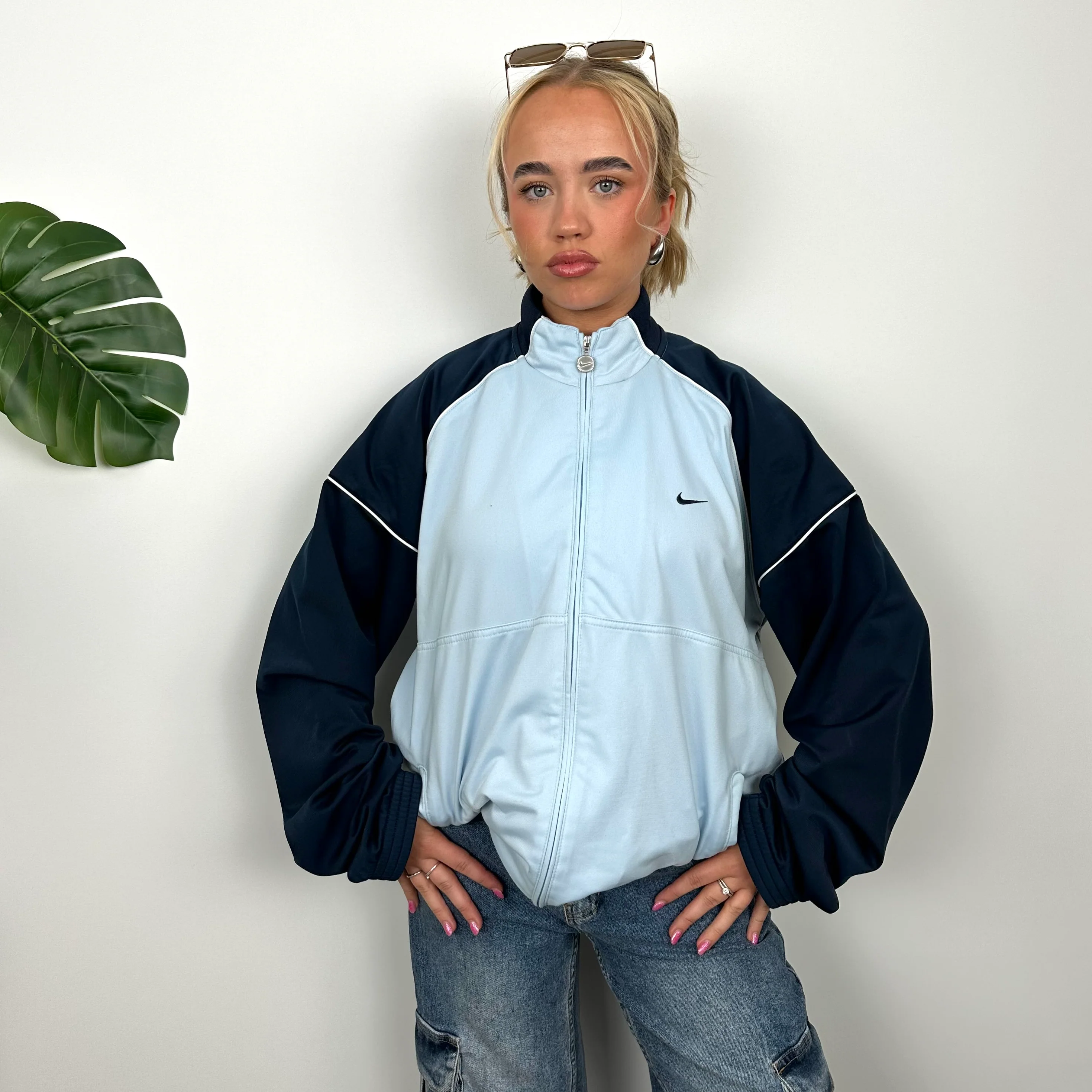 Nike Baby Blue Embroidered Swoosh Track Jacket (XL) - Image 4