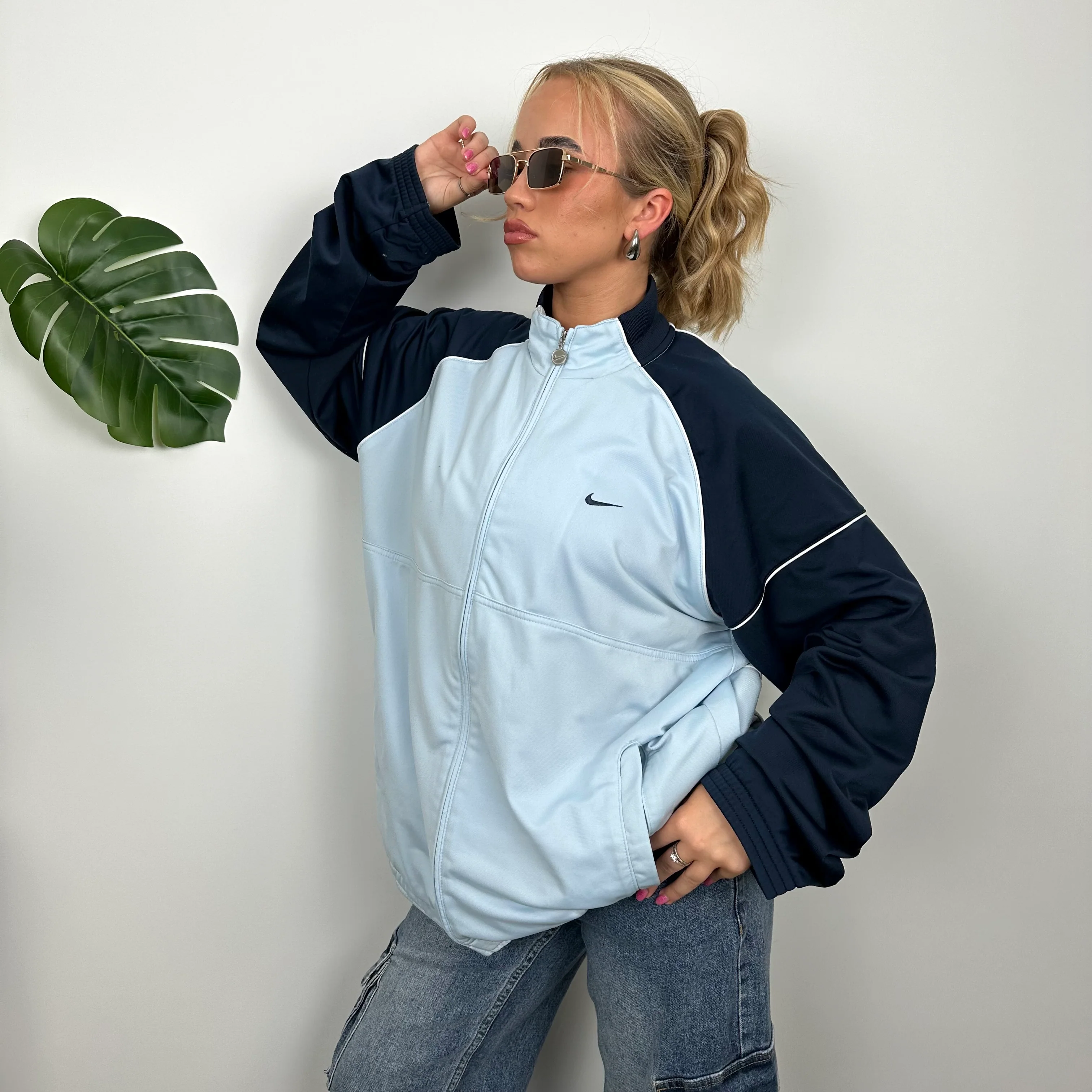 Nike Baby Blue Embroidered Swoosh Track Jacket (XL) - Image 8