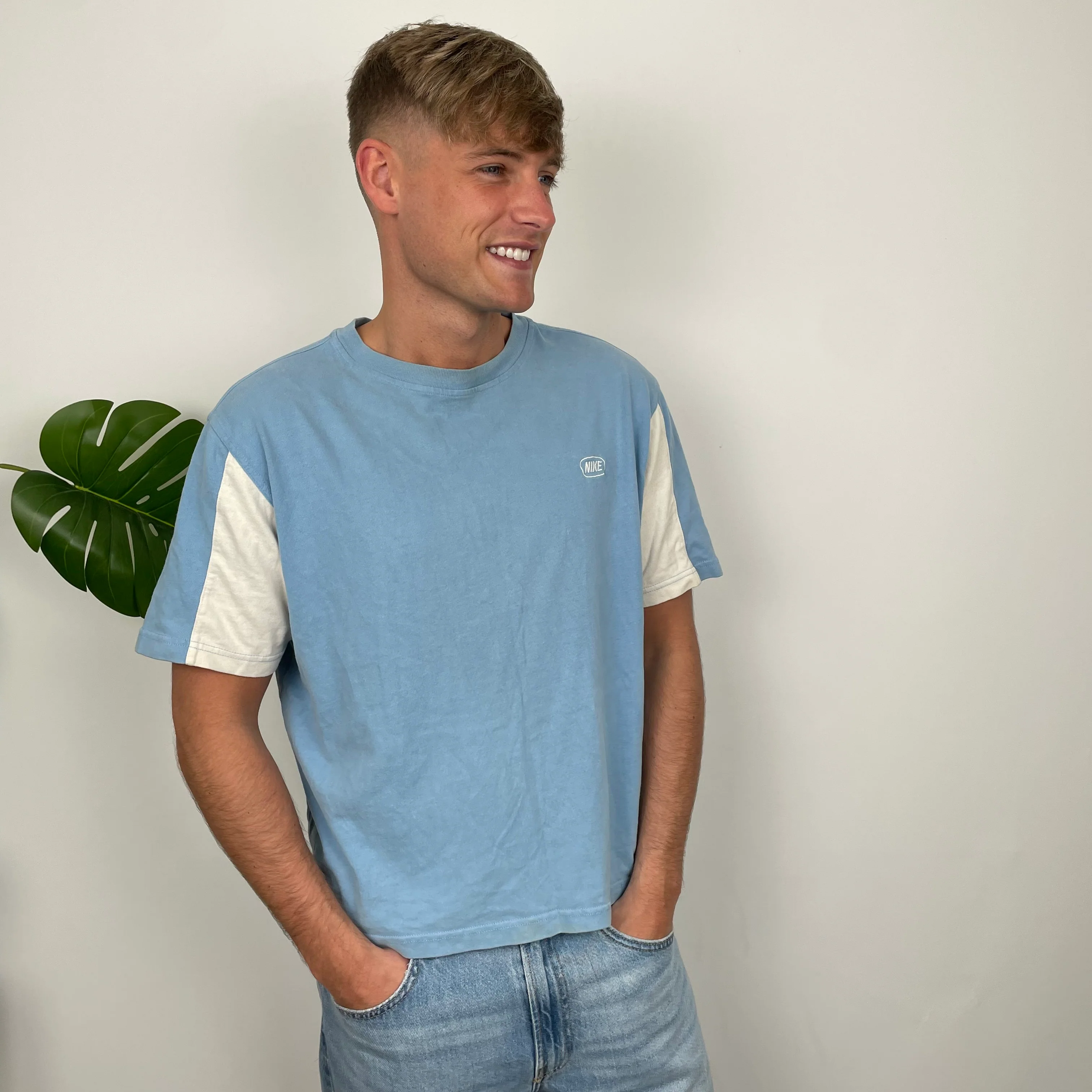 Nike Baby Blue Spell Out T Shirt (S) - Image 3