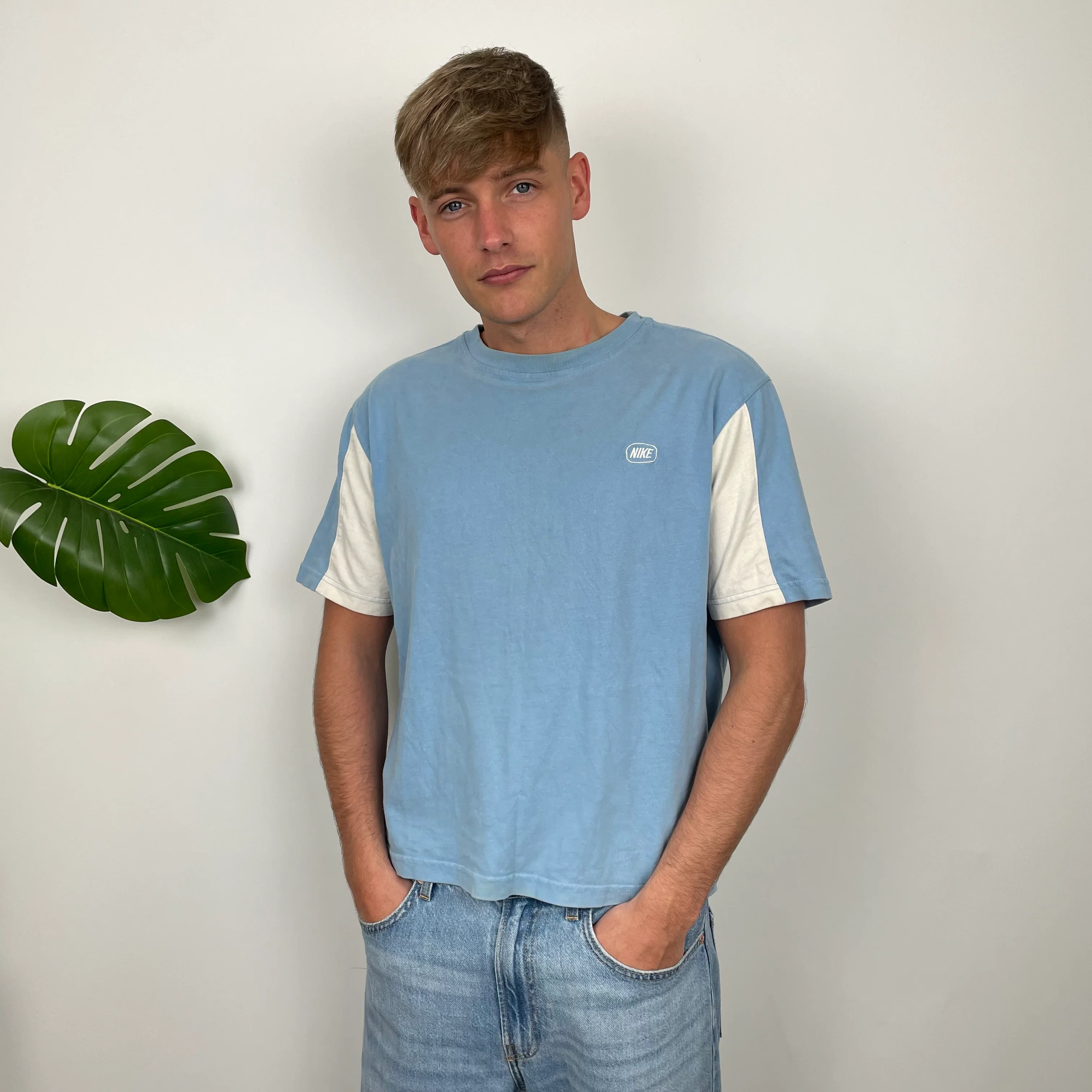 Nike Baby Blue Spell Out T Shirt (S) - Image 7