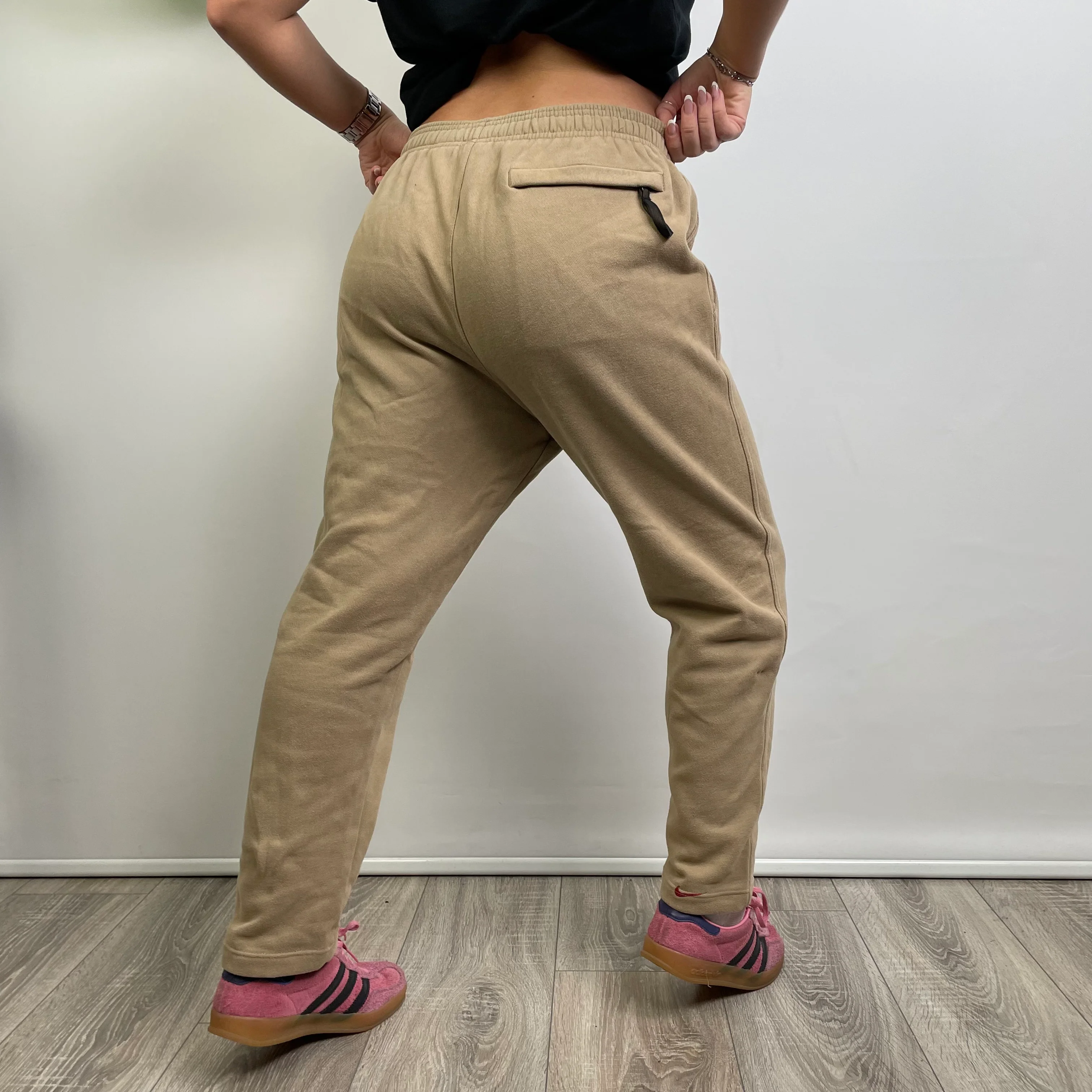 Nike Beige Embroidered Spell Out Track Pants (M) - Image 5