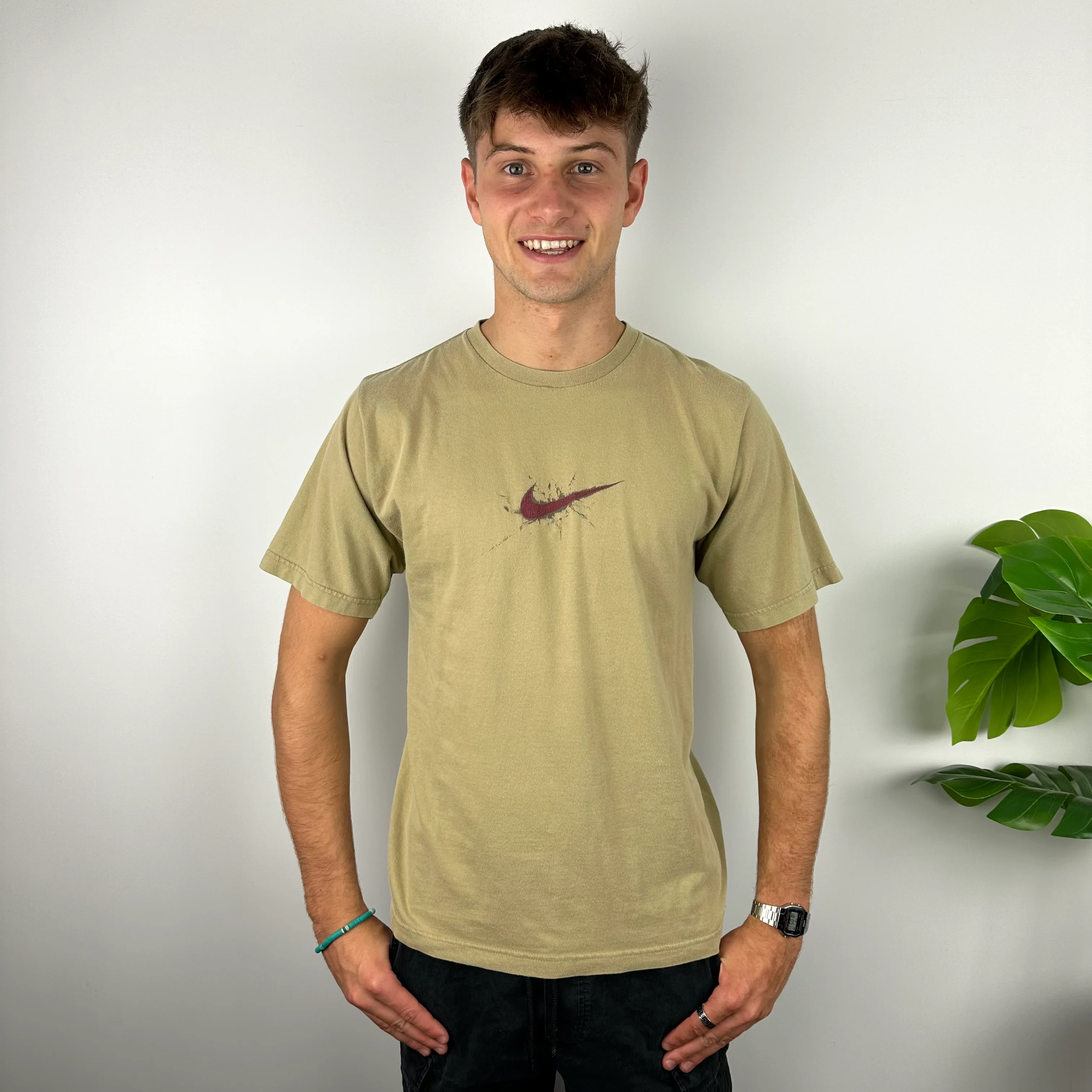 Nike Beige Swoosh T Shirt (M) - Image 2