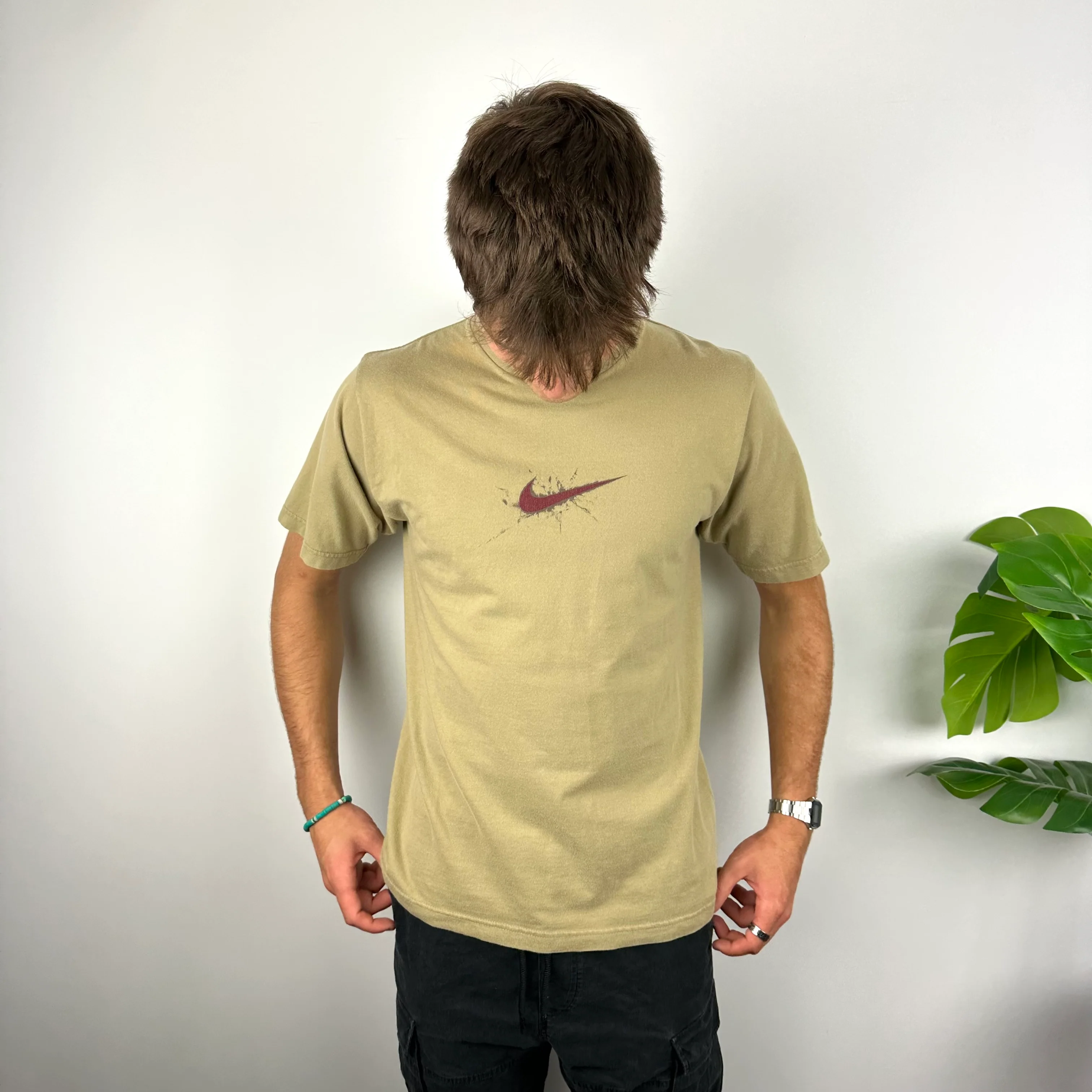 Nike Beige Swoosh T Shirt (M) - Image 3