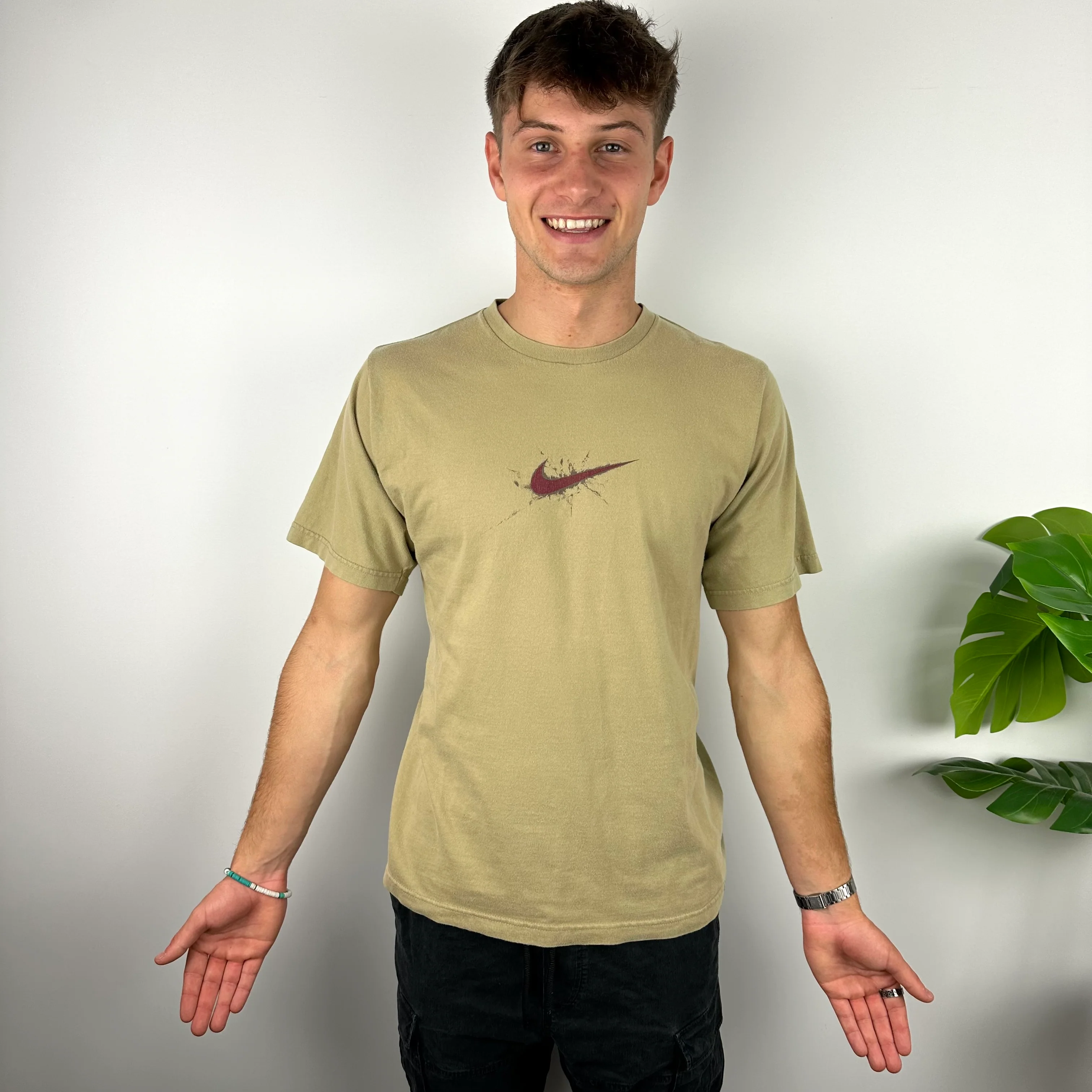 Nike Beige Swoosh T Shirt (M) - Image 4