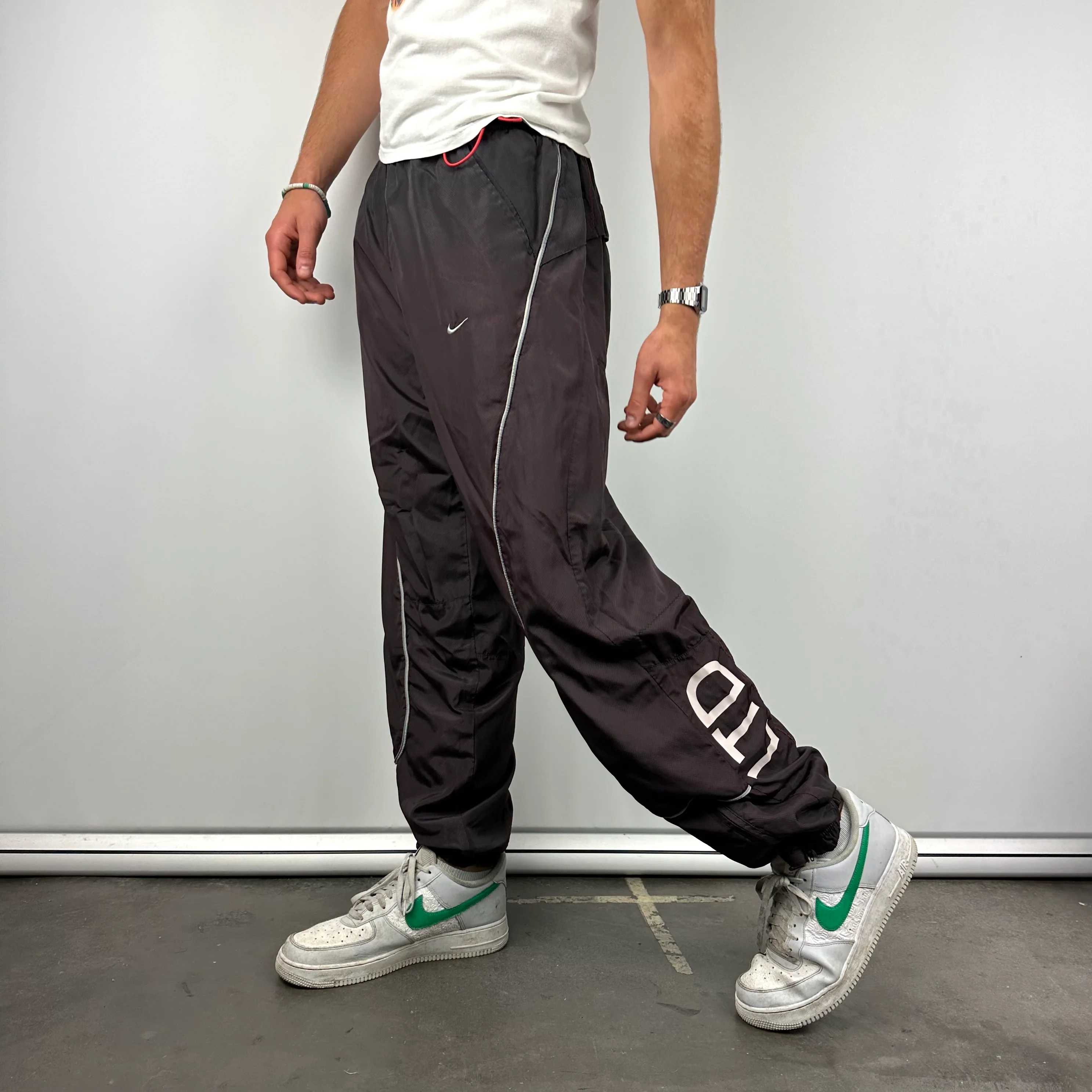 Nike Air Black & Brown Spell Out Track Pants (XL) - Image 3