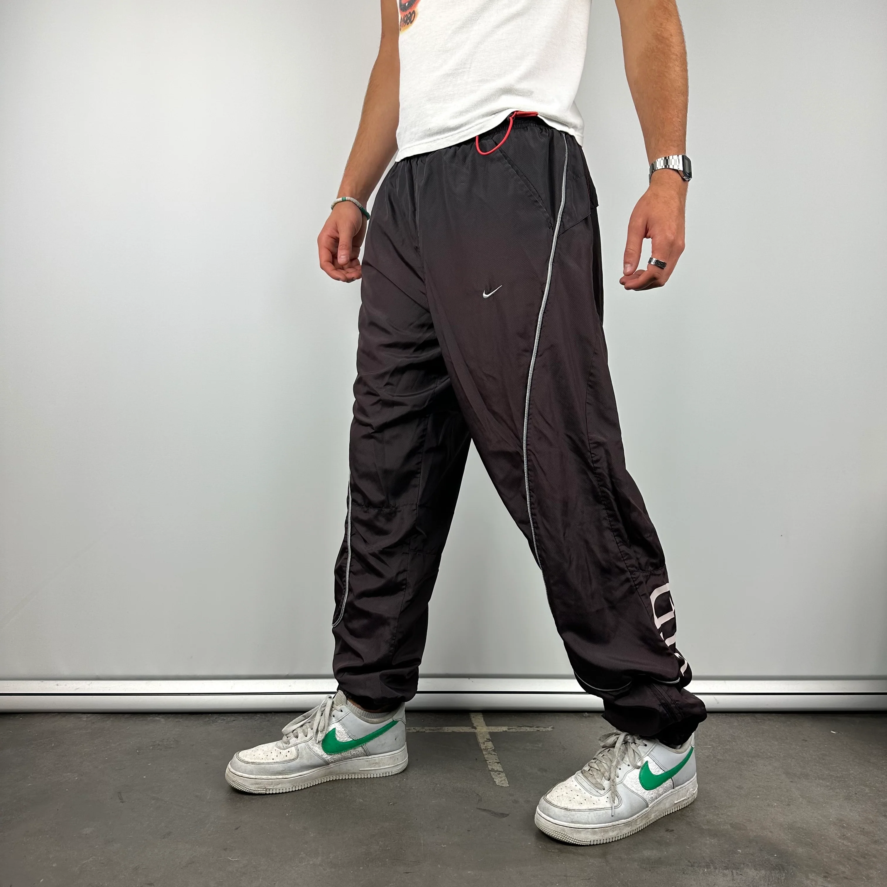 Nike Air Black & Brown Spell Out Track Pants (XL) - Image 4