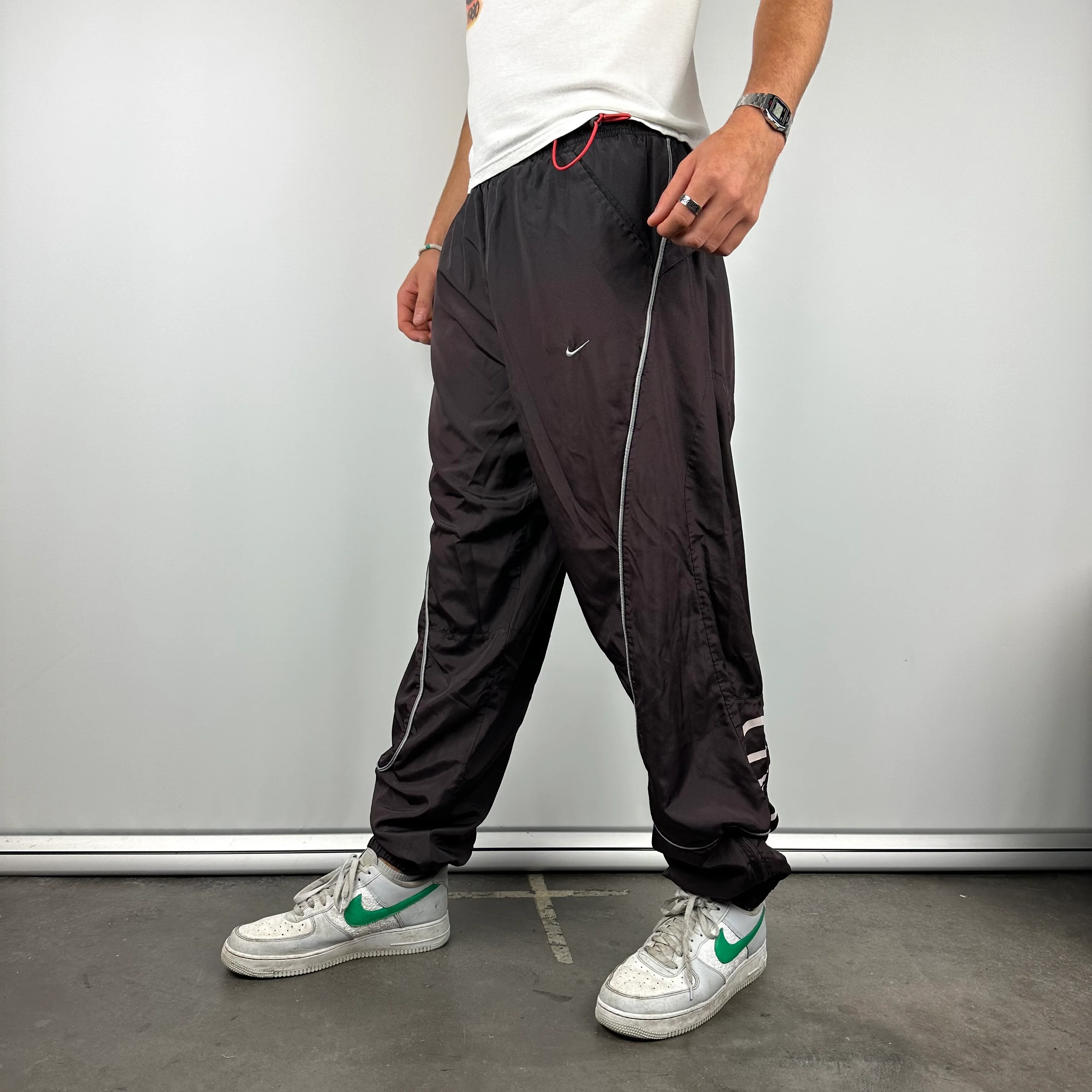 Nike Air Black & Brown Spell Out Track Pants (XL) - Image 6
