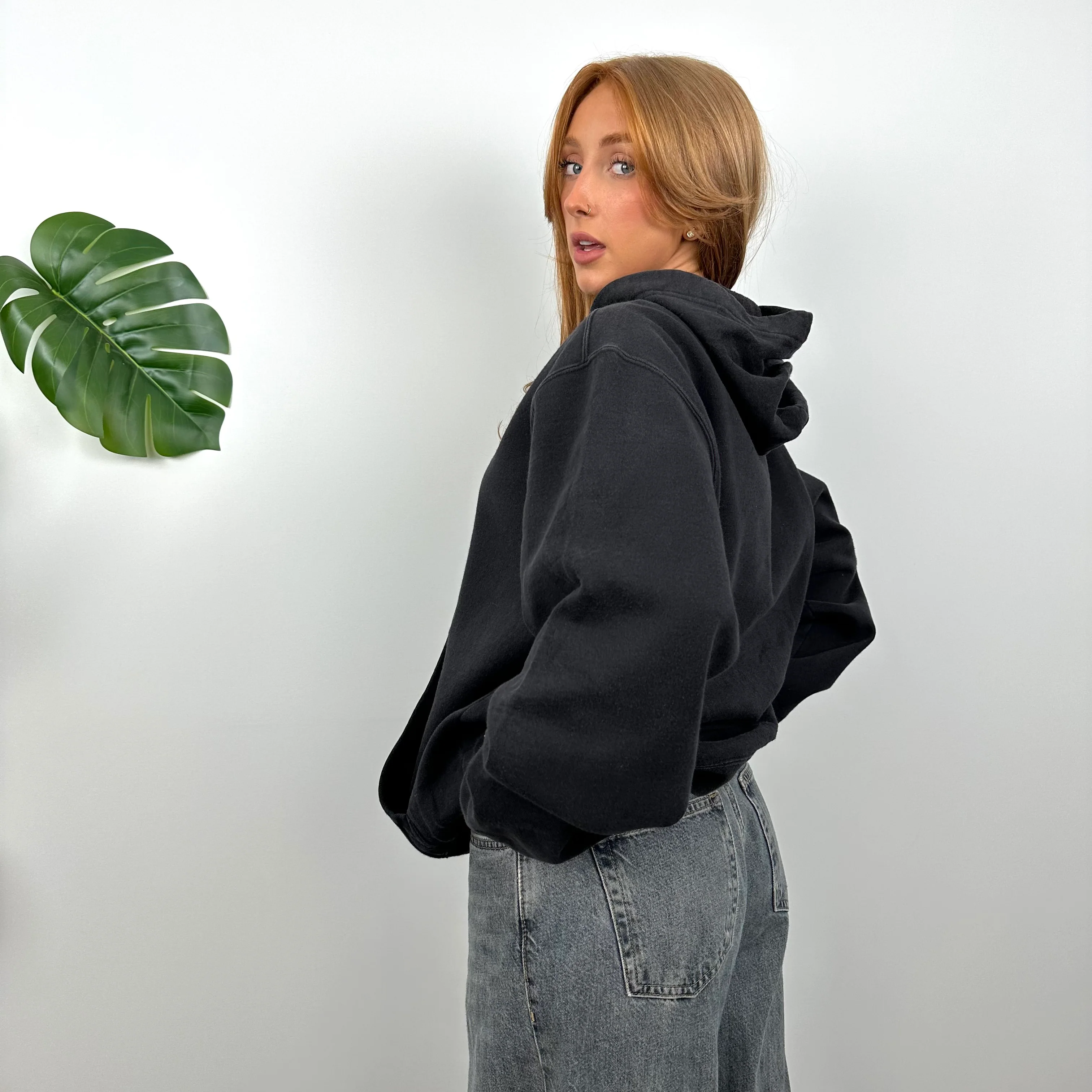 Nike Black Embroidered Centre Swoosh Hoodie (L) - Image 6