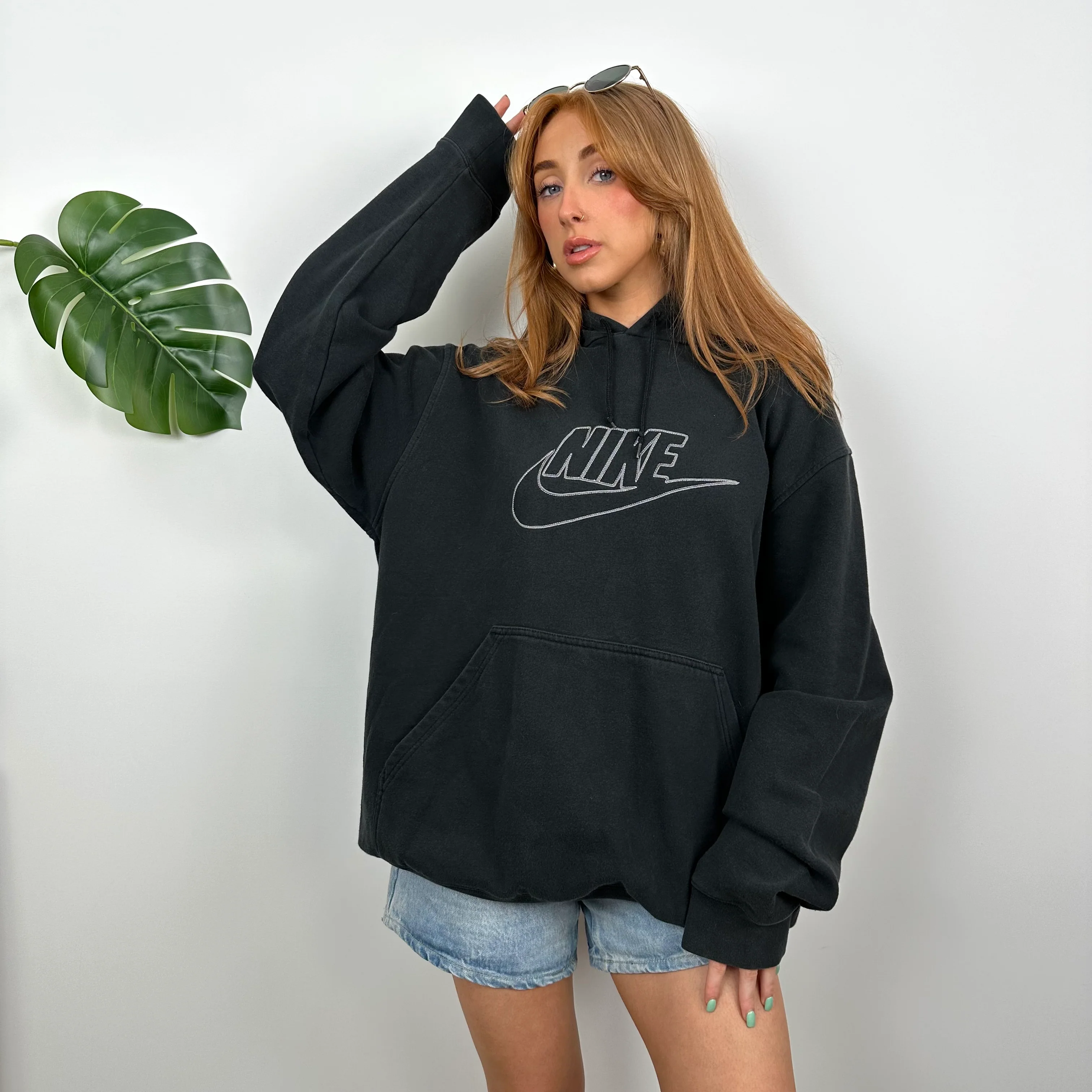 Nike Black Embroidered Spell Out Hoodie (XL) - Image 3
