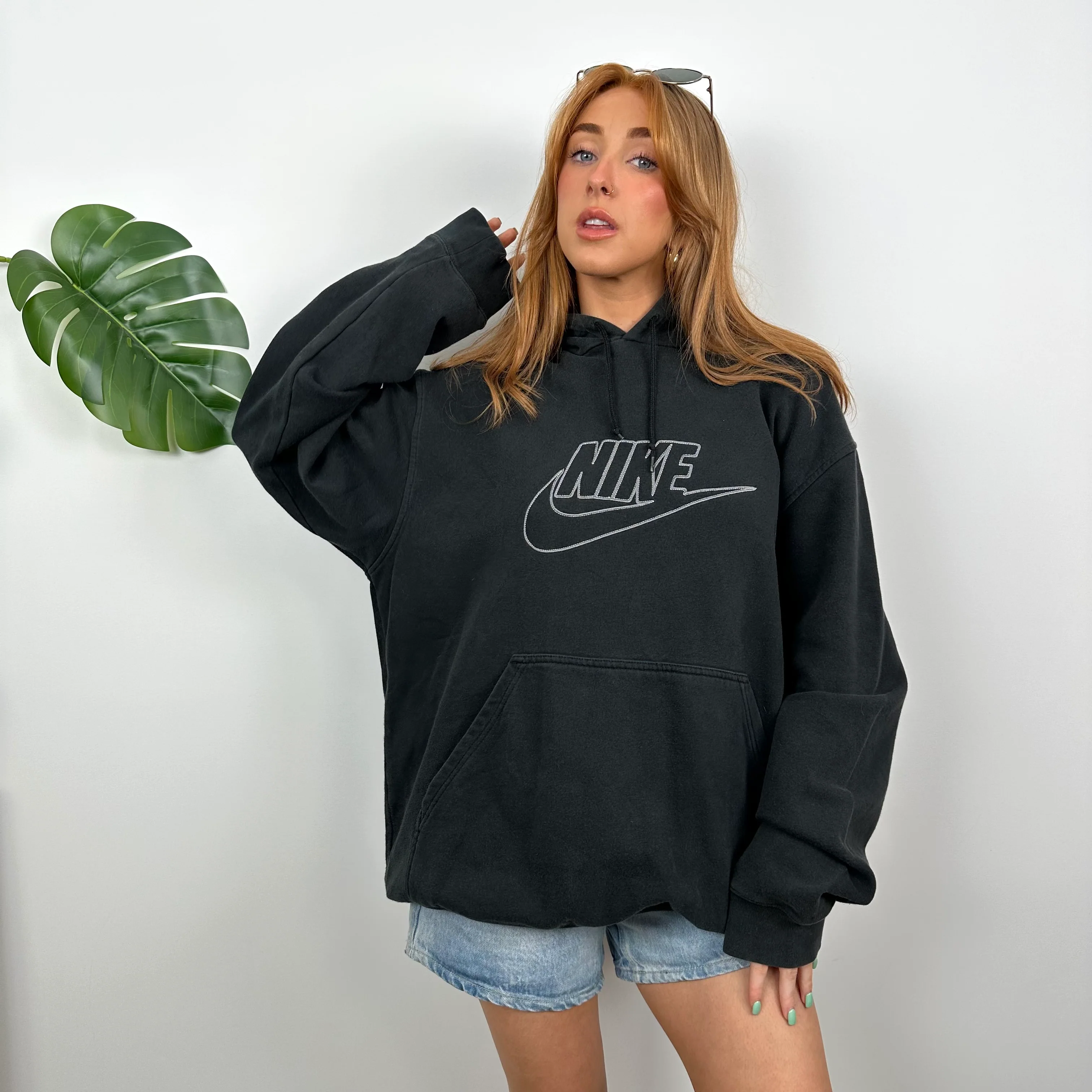 Nike Black Embroidered Spell Out Hoodie (XL) - Image 4