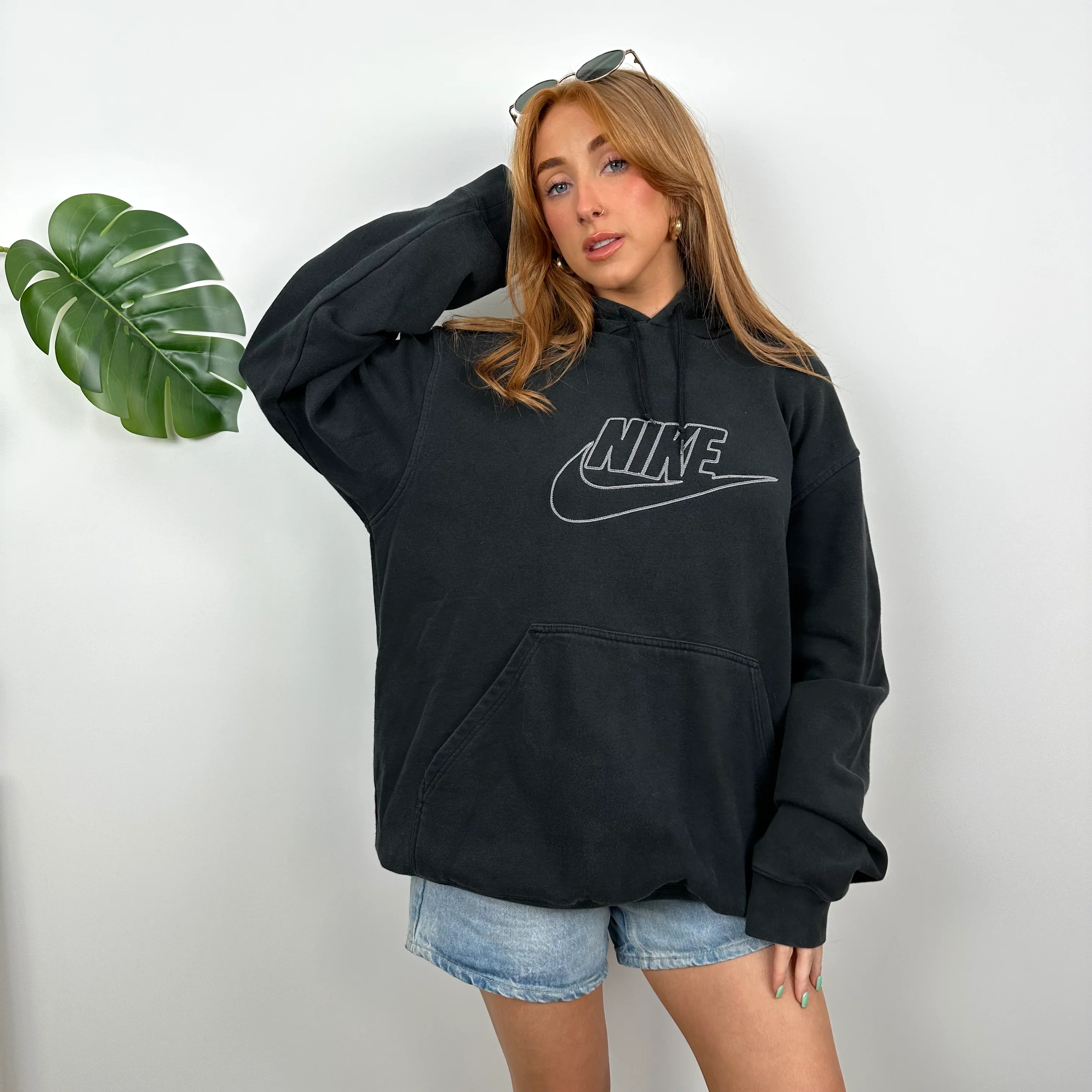 Nike Black Embroidered Spell Out Hoodie (XL) - Image 5