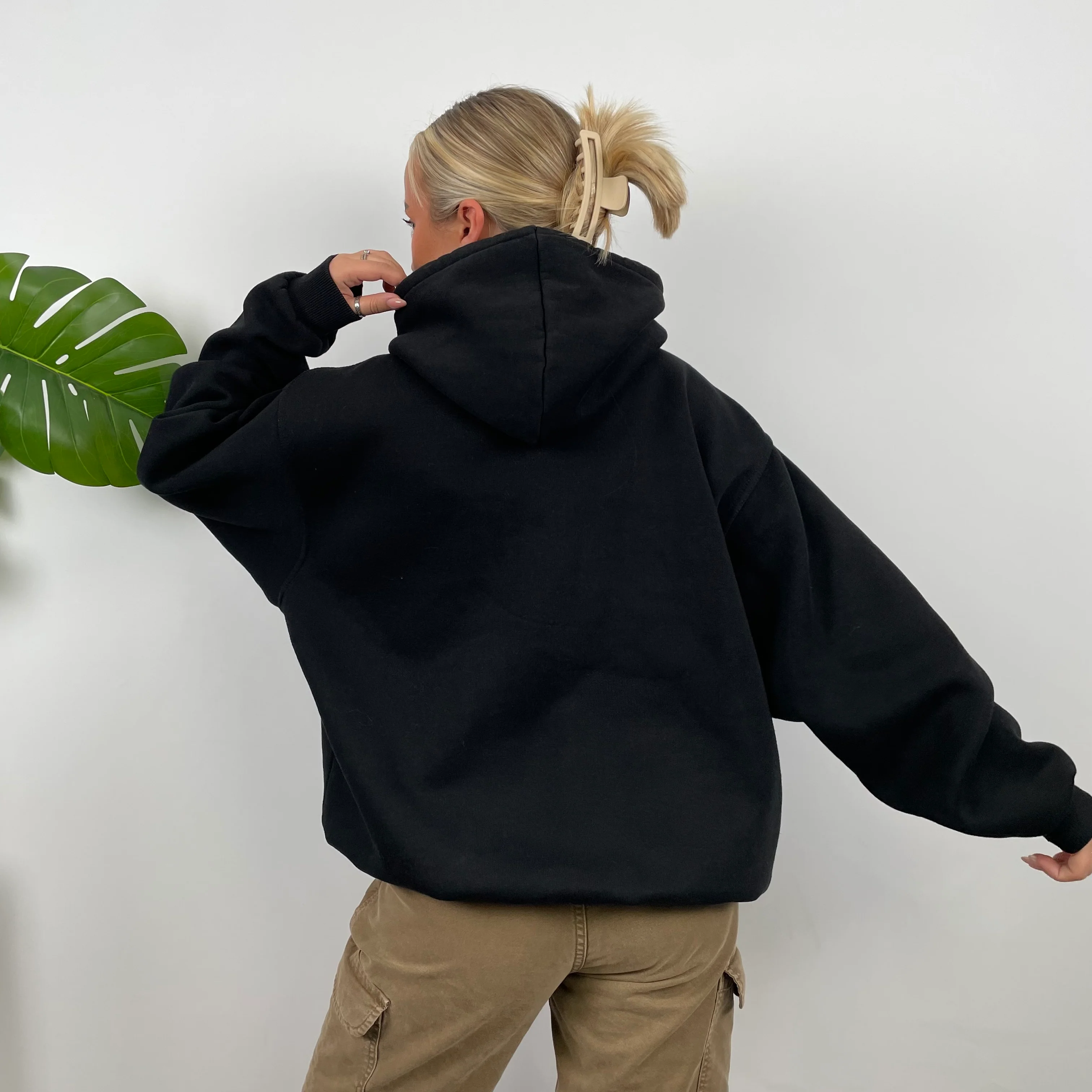 Nike Black Embroidered Spell Out Hoodie (L) - Image 6