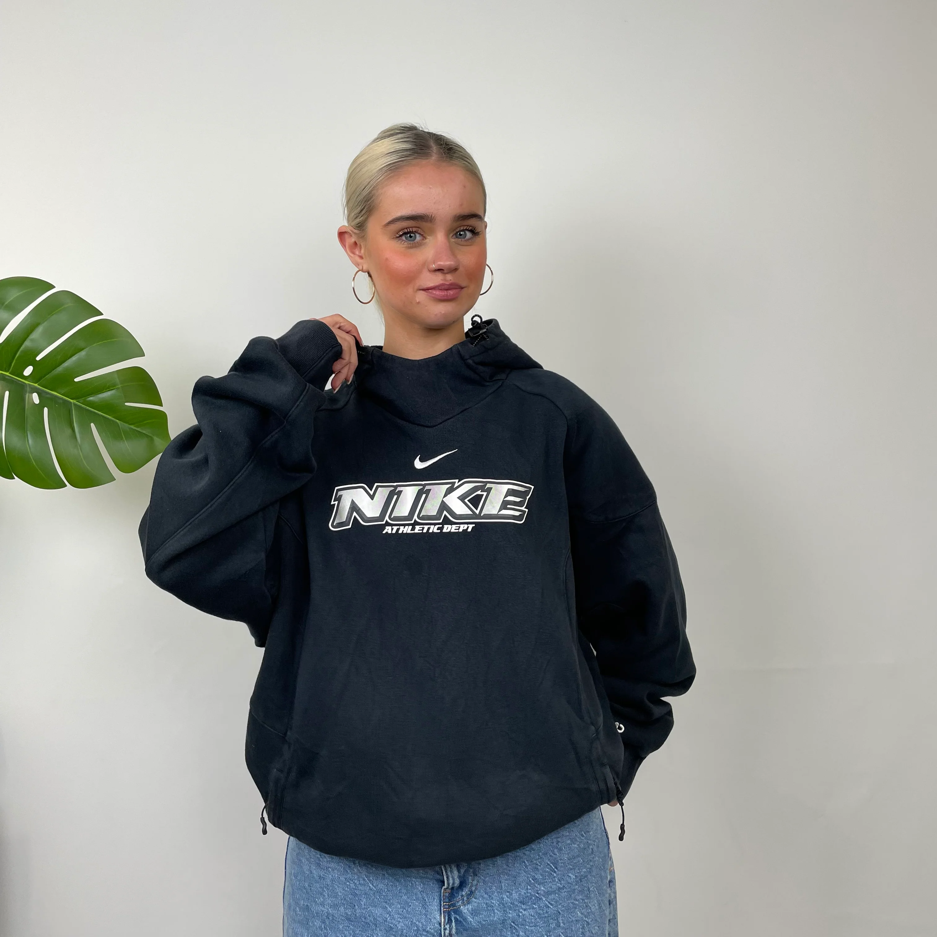 Nike Black Embroidered Spell Out Hoodie (XL) - Image 6