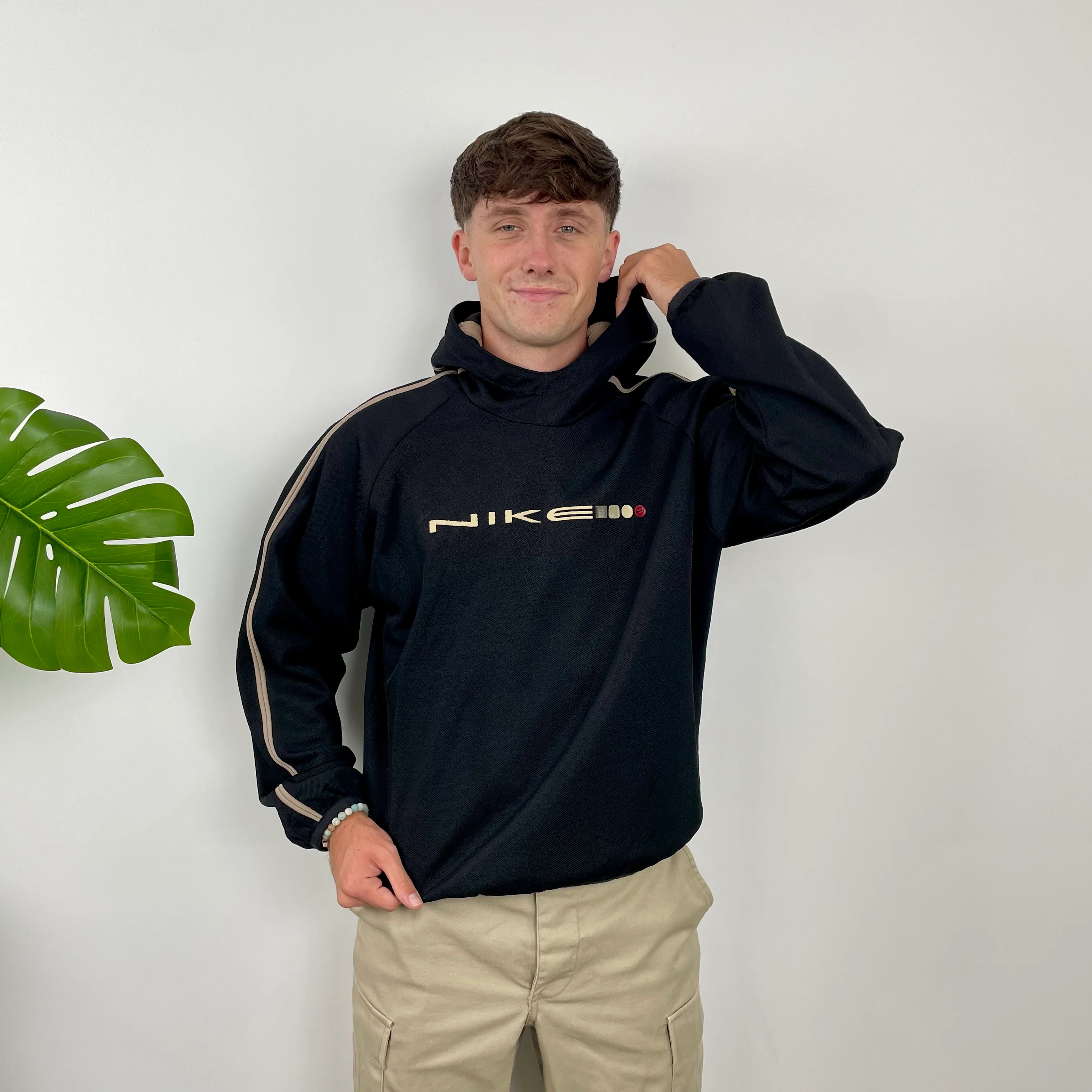Nike Black Embroidered Spell Out Hoodie (S) - Image 3