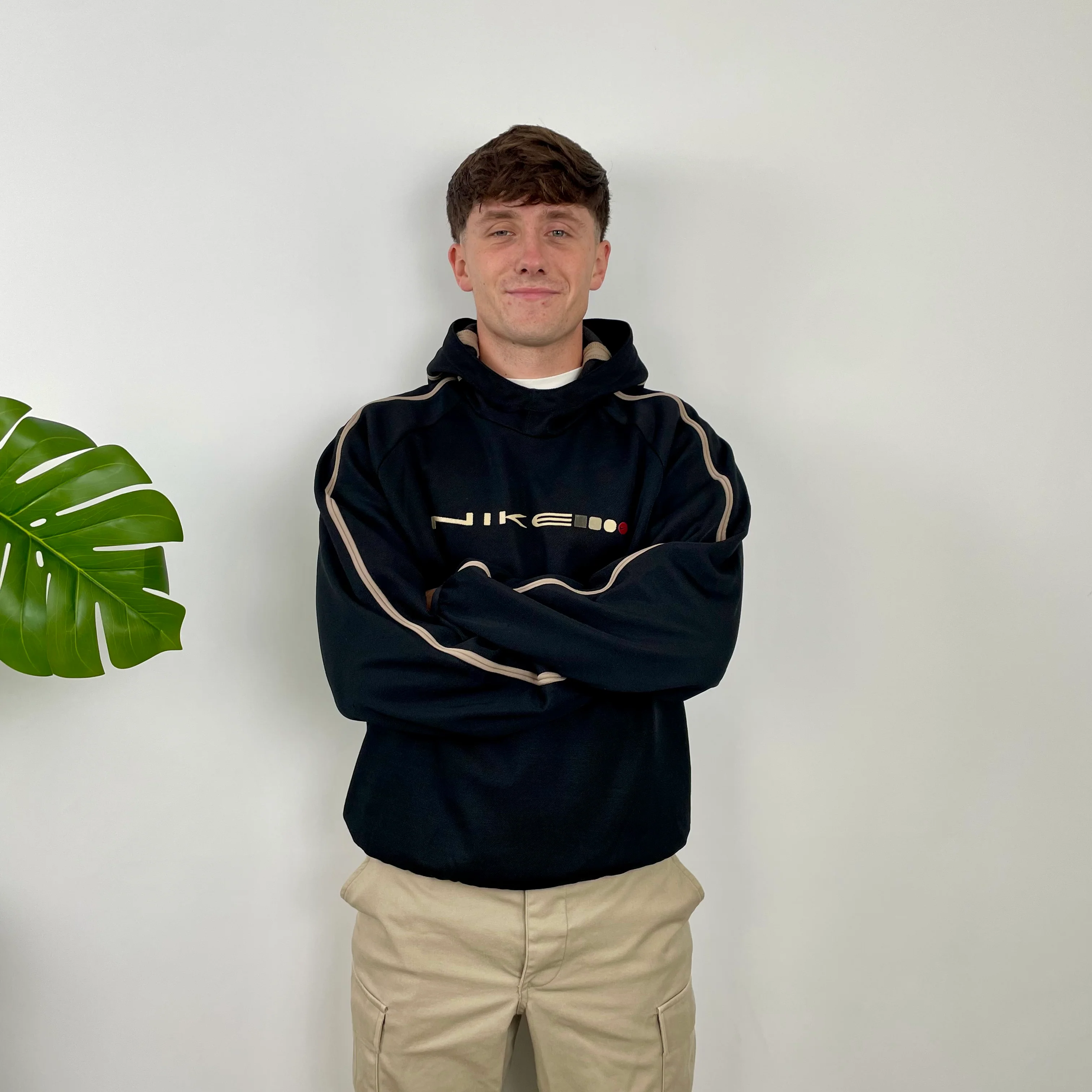 Nike Black Embroidered Spell Out Hoodie (S) - Image 4