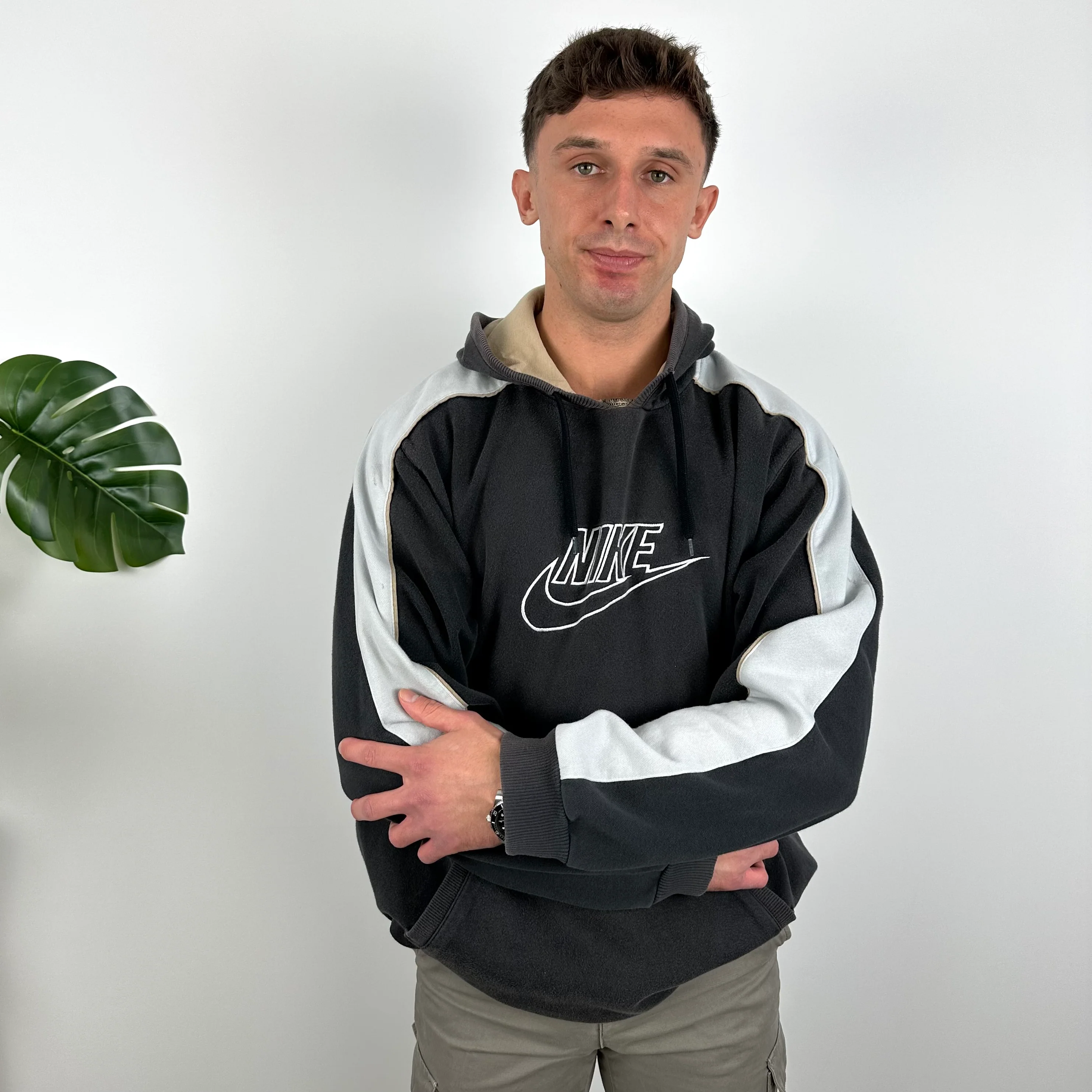 Nike Black Embroidered Spell Out Hoodie (XL) - Image 2
