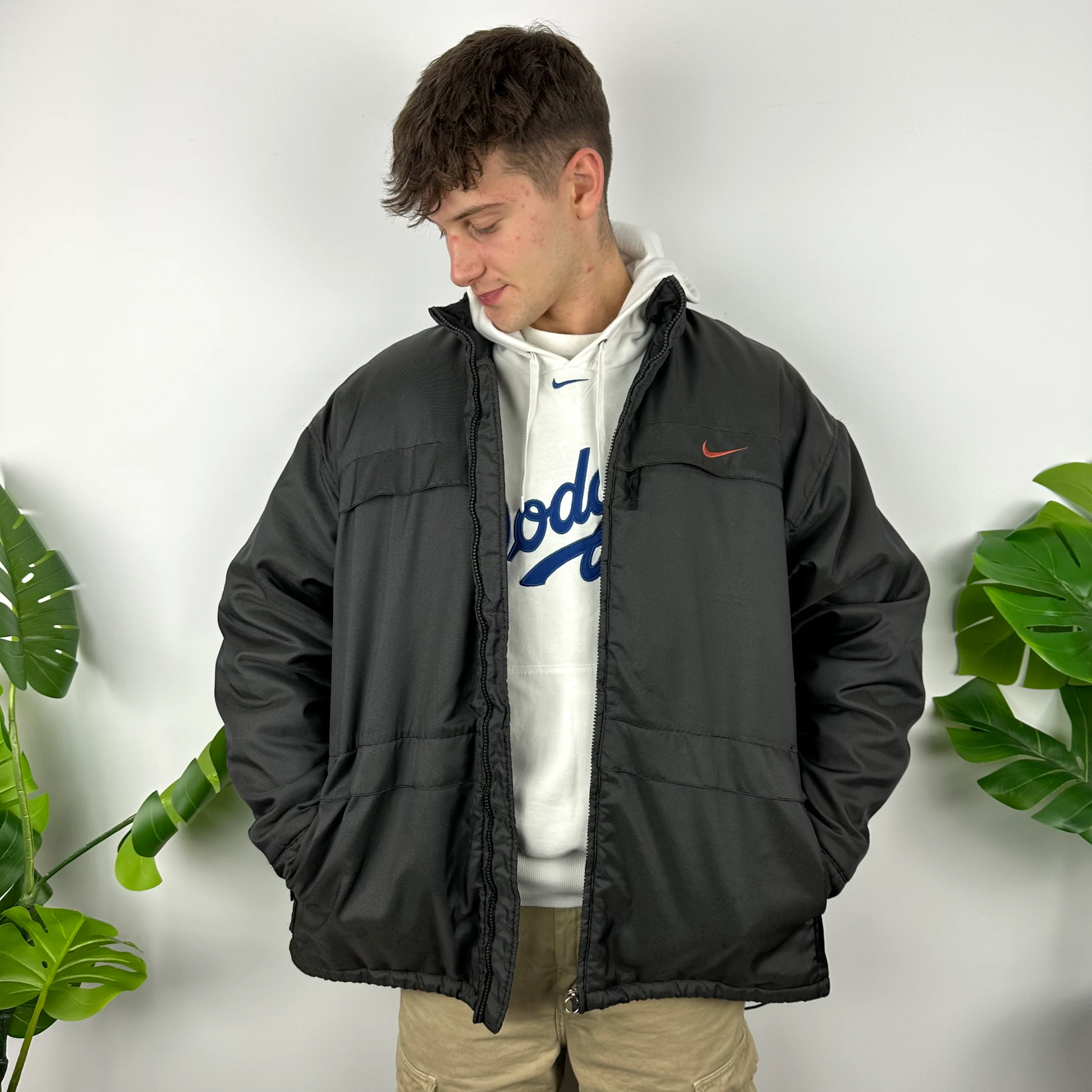 Nike Black Embroidered Spell Out Padded Jacket (XL) - Image 5