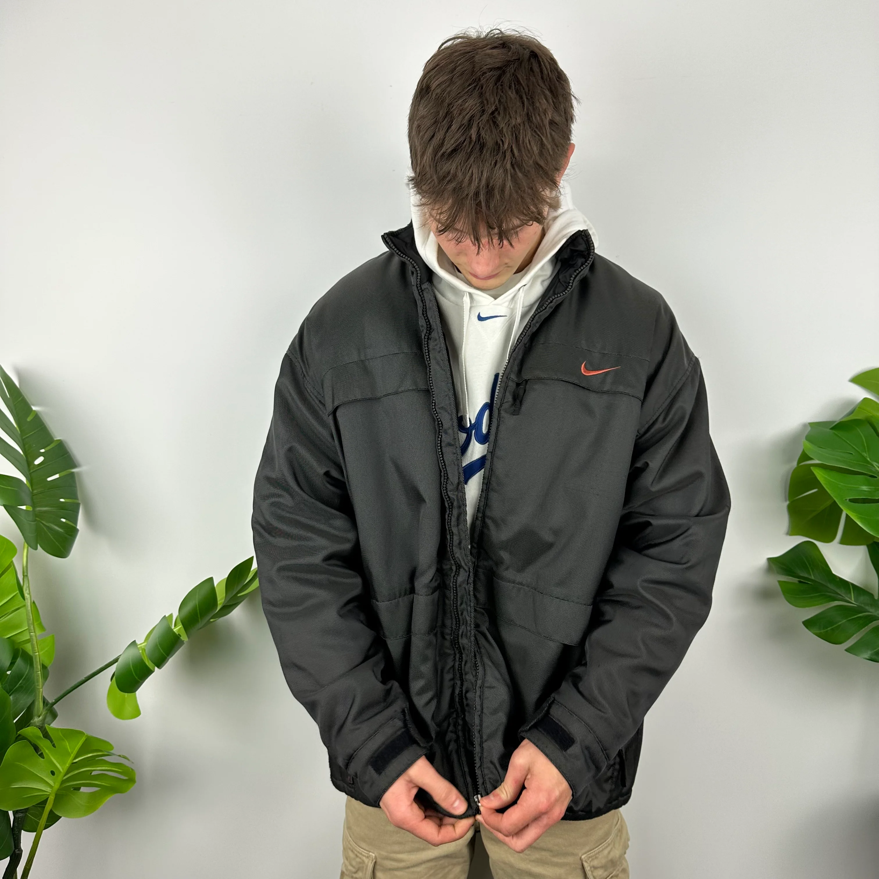 Nike Black Embroidered Spell Out Padded Jacket (XL) - Image 6