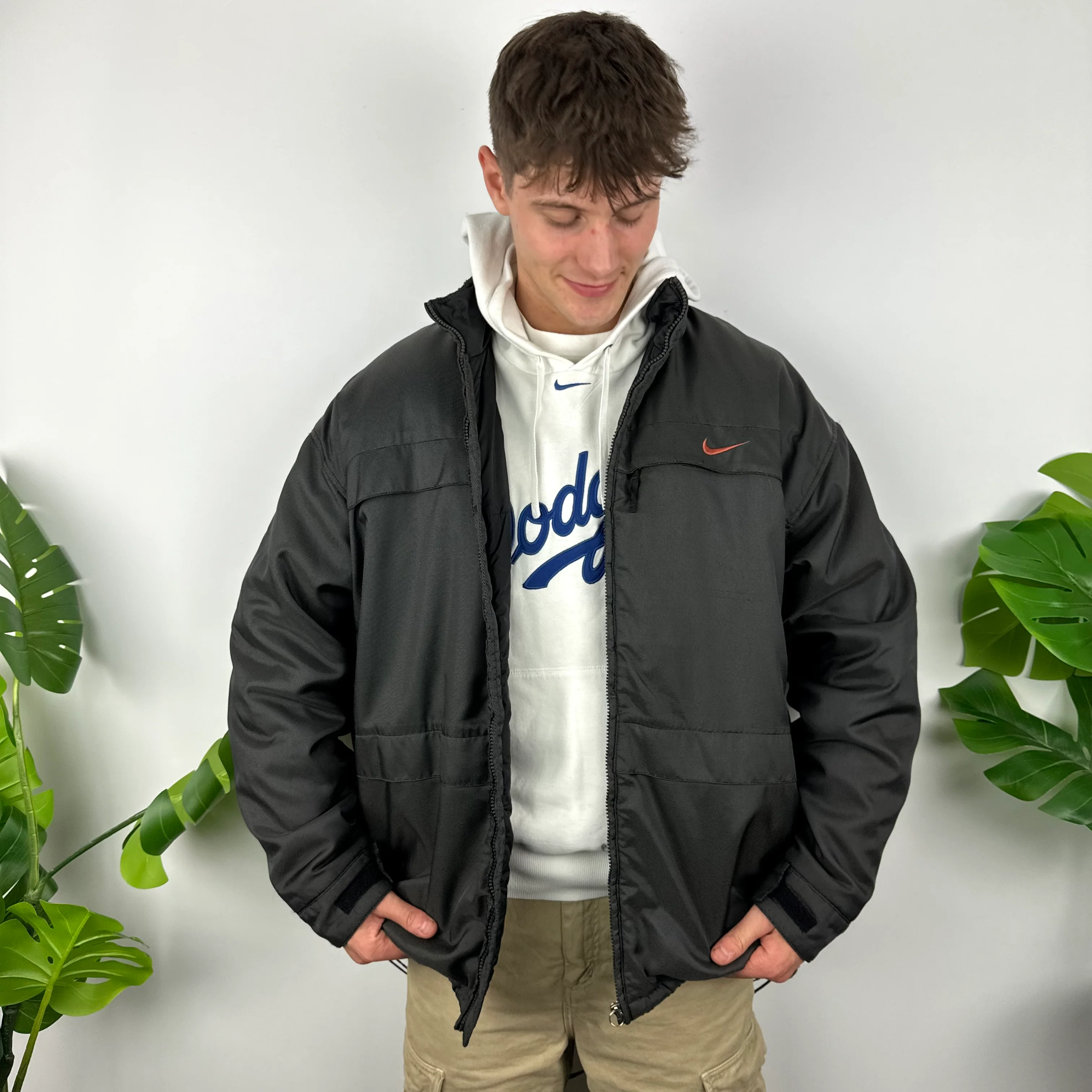Nike Black Embroidered Spell Out Padded Jacket (XL) - Image 7