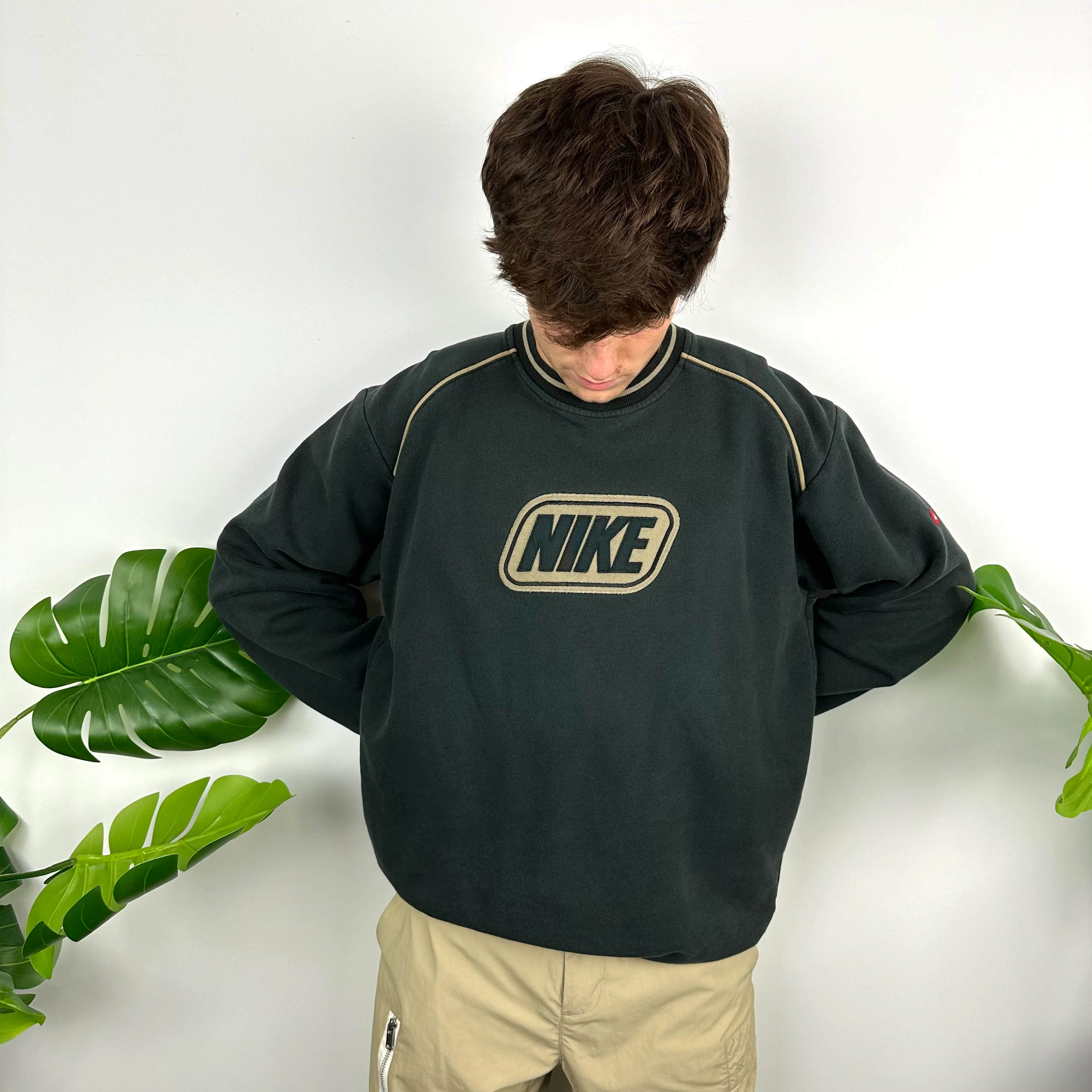 Nike Black Embroidered Spell Out Sweatshirt (L) - Image 2