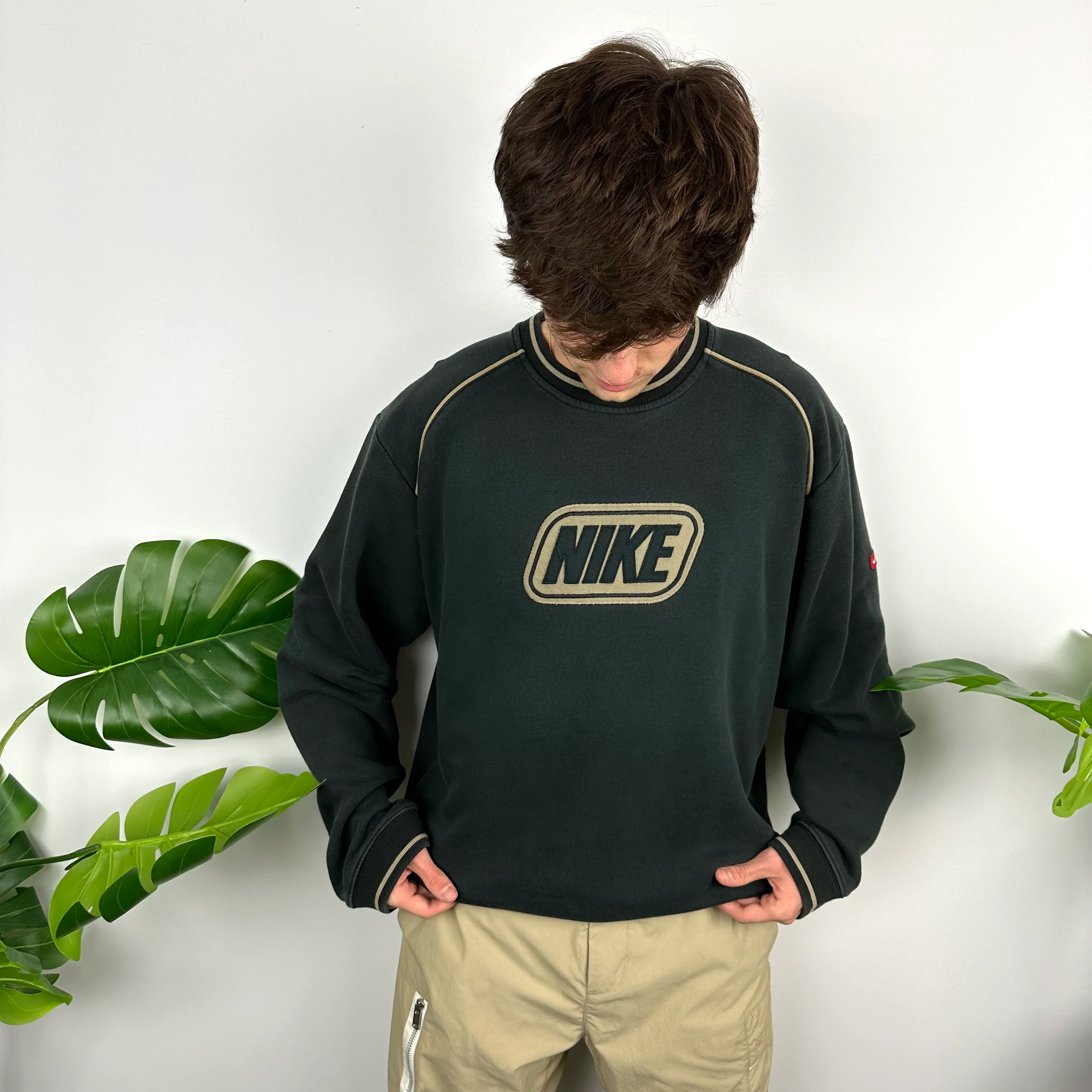 Nike Black Embroidered Spell Out Sweatshirt (L) - Image 6