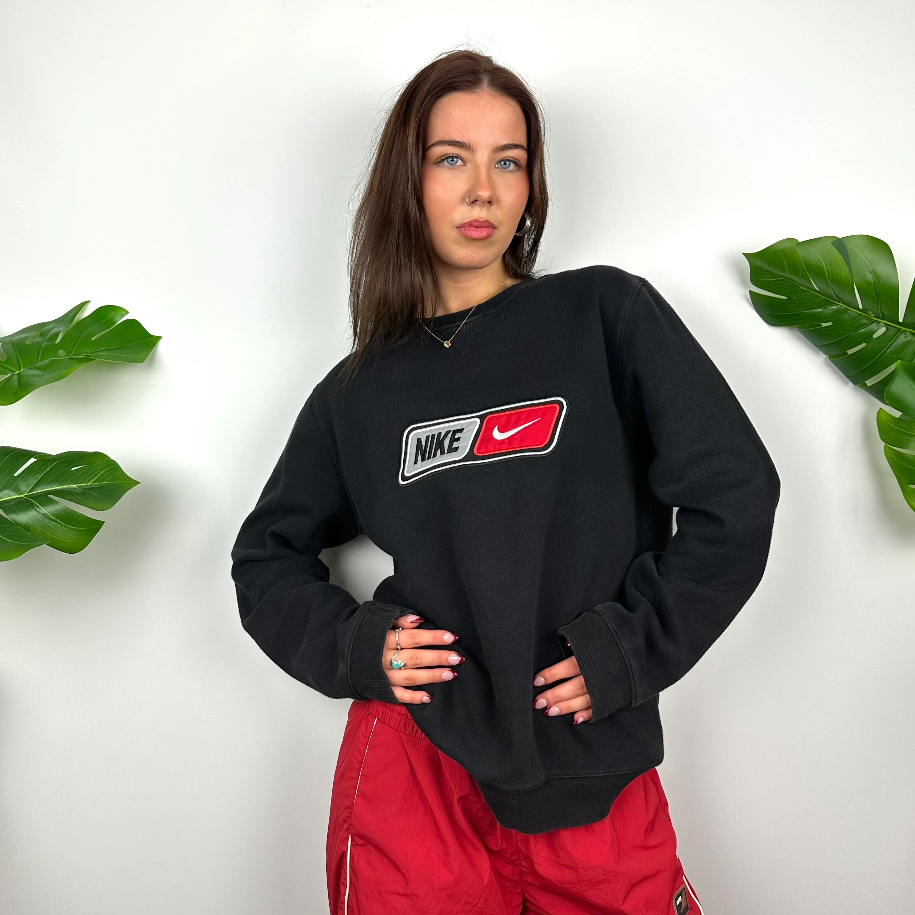Nike Black Embroidered Spell Out Sweatshirt (M)