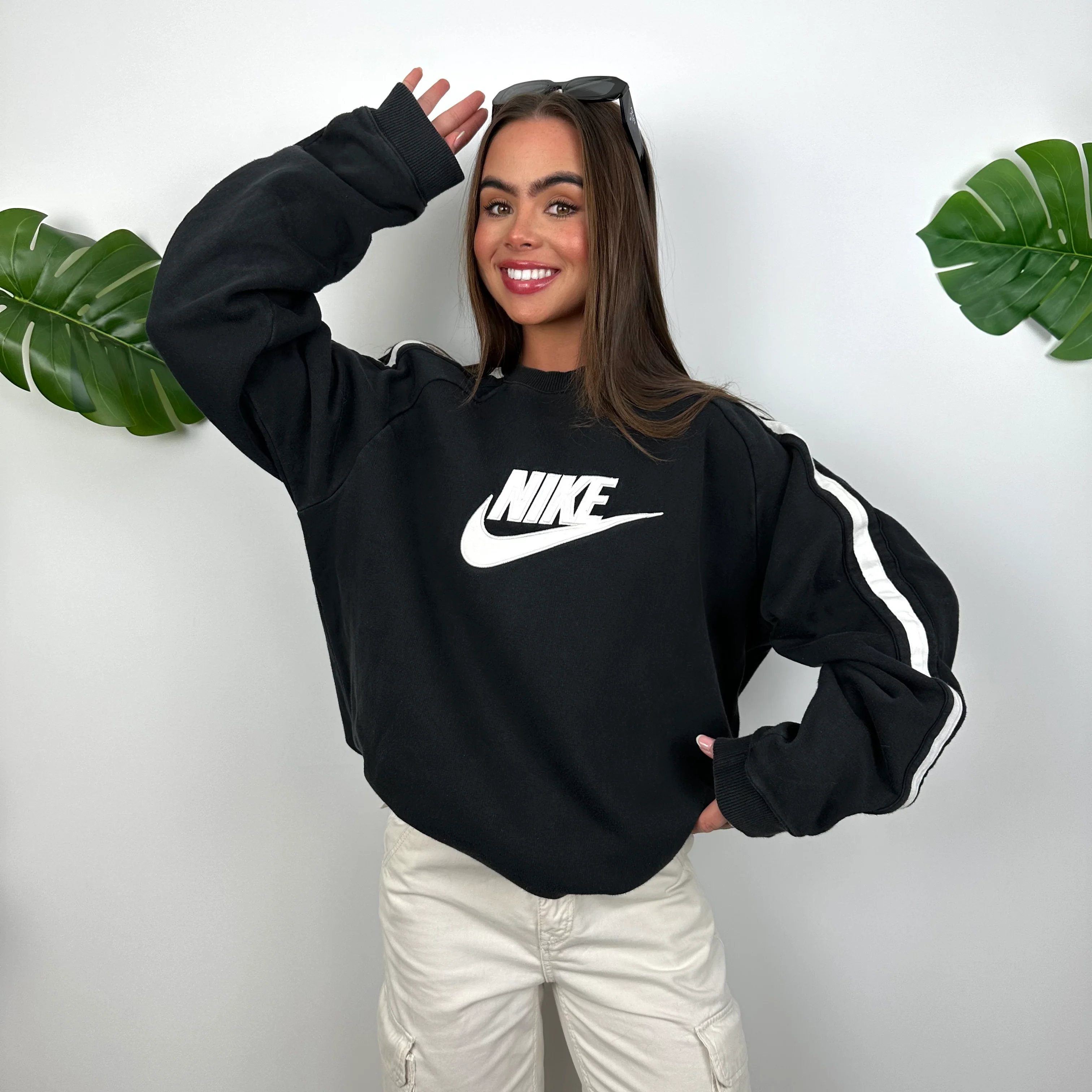 Nike Black Embroidered Spell Out Sweatshirt (L) - Image 5