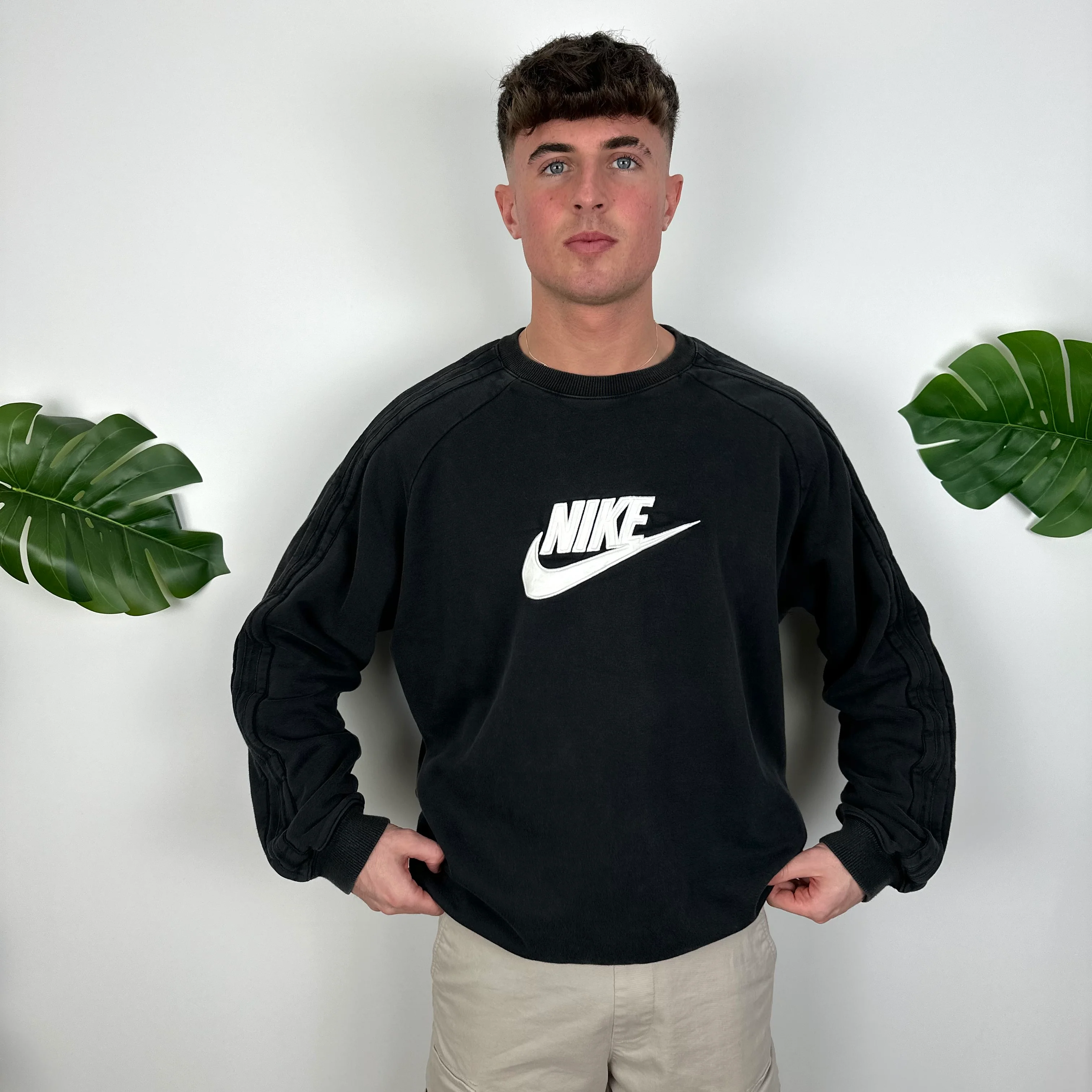 Nike Black Embroidered Spell Out Sweatshirt (XL) - Image 2
