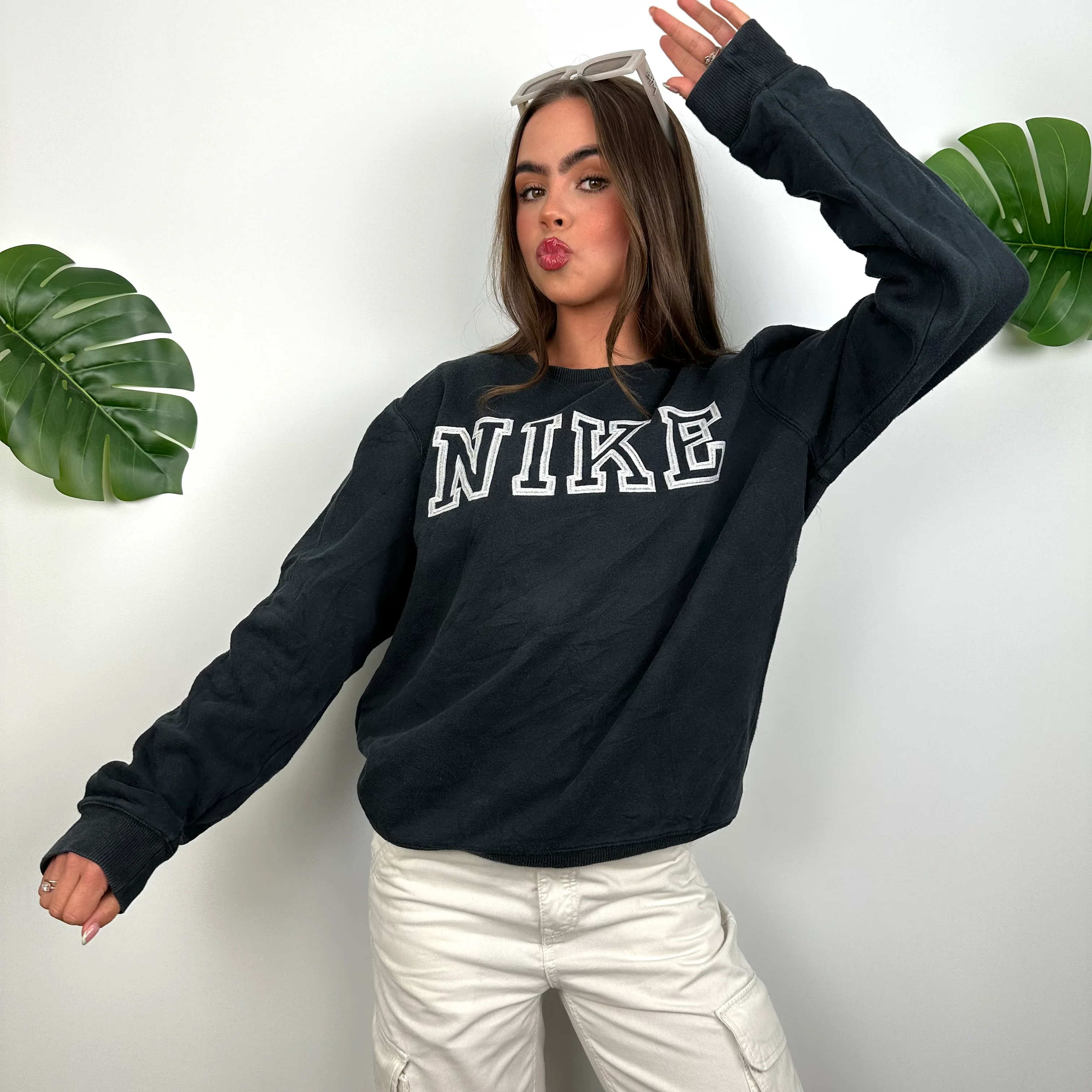 Nike Black Embroidered Spell Out Sweatshirt (S) - Image 2