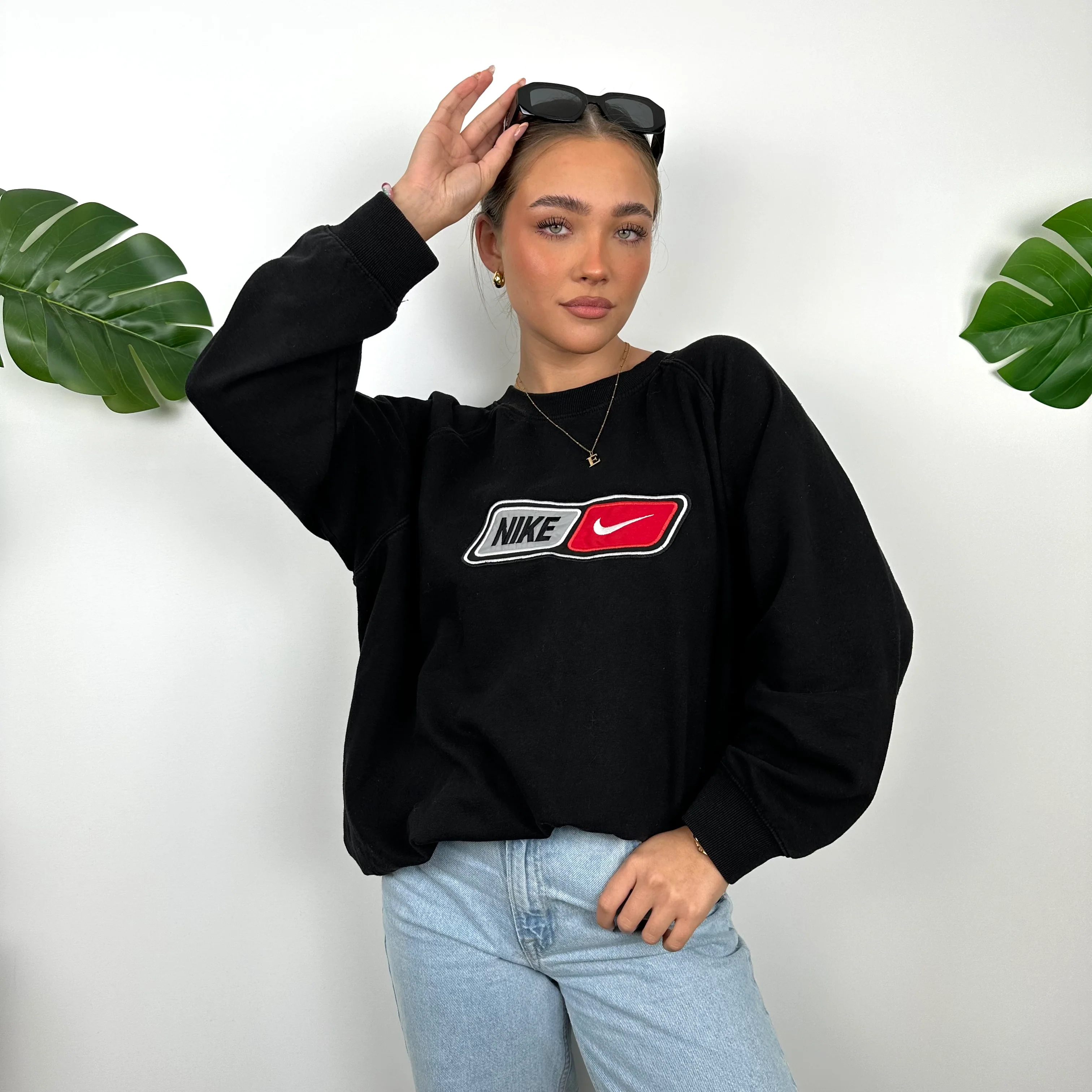 Nike Black Embroidered Spell Out Sweatshirt (L)