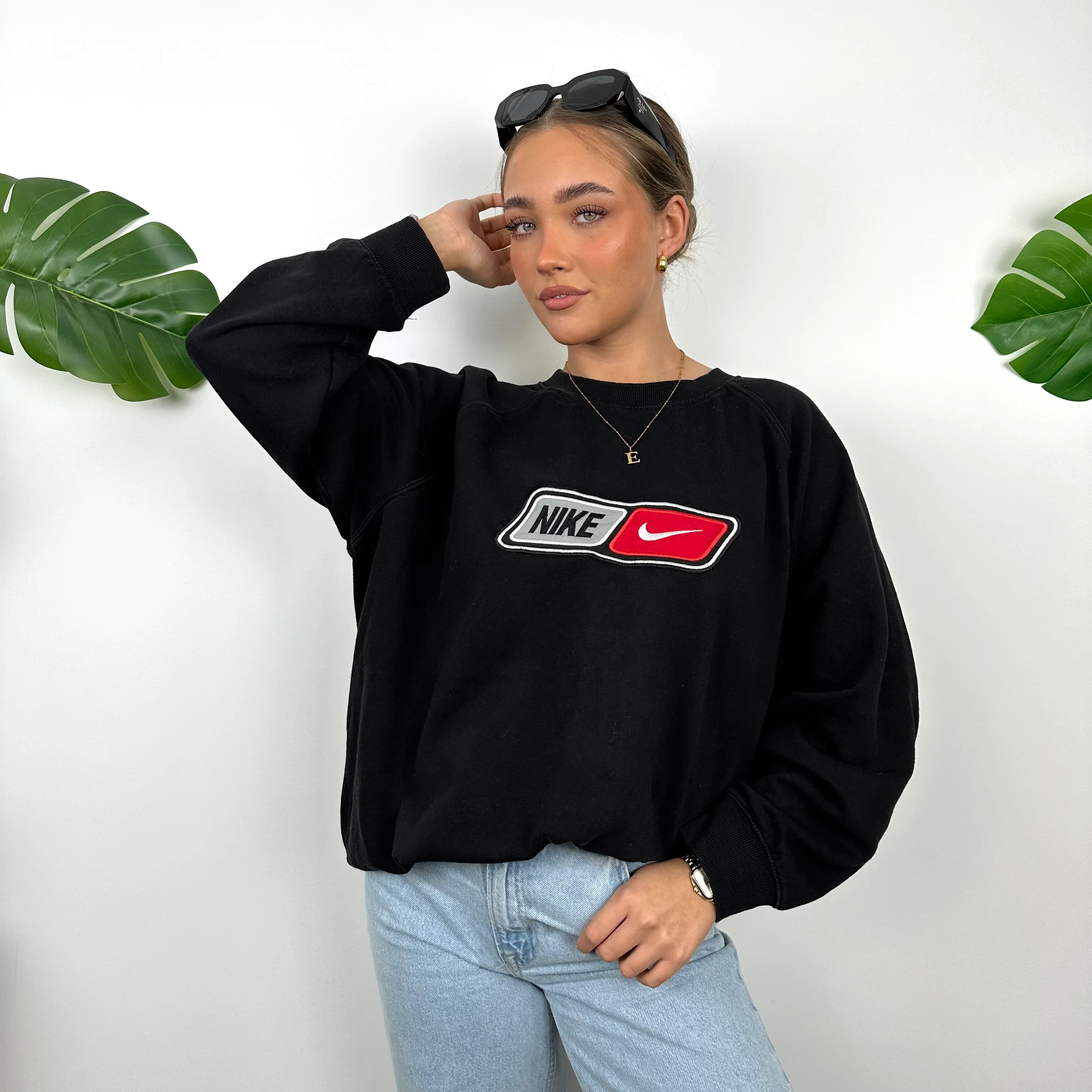 Nike Black Embroidered Spell Out Sweatshirt (L) - Image 6