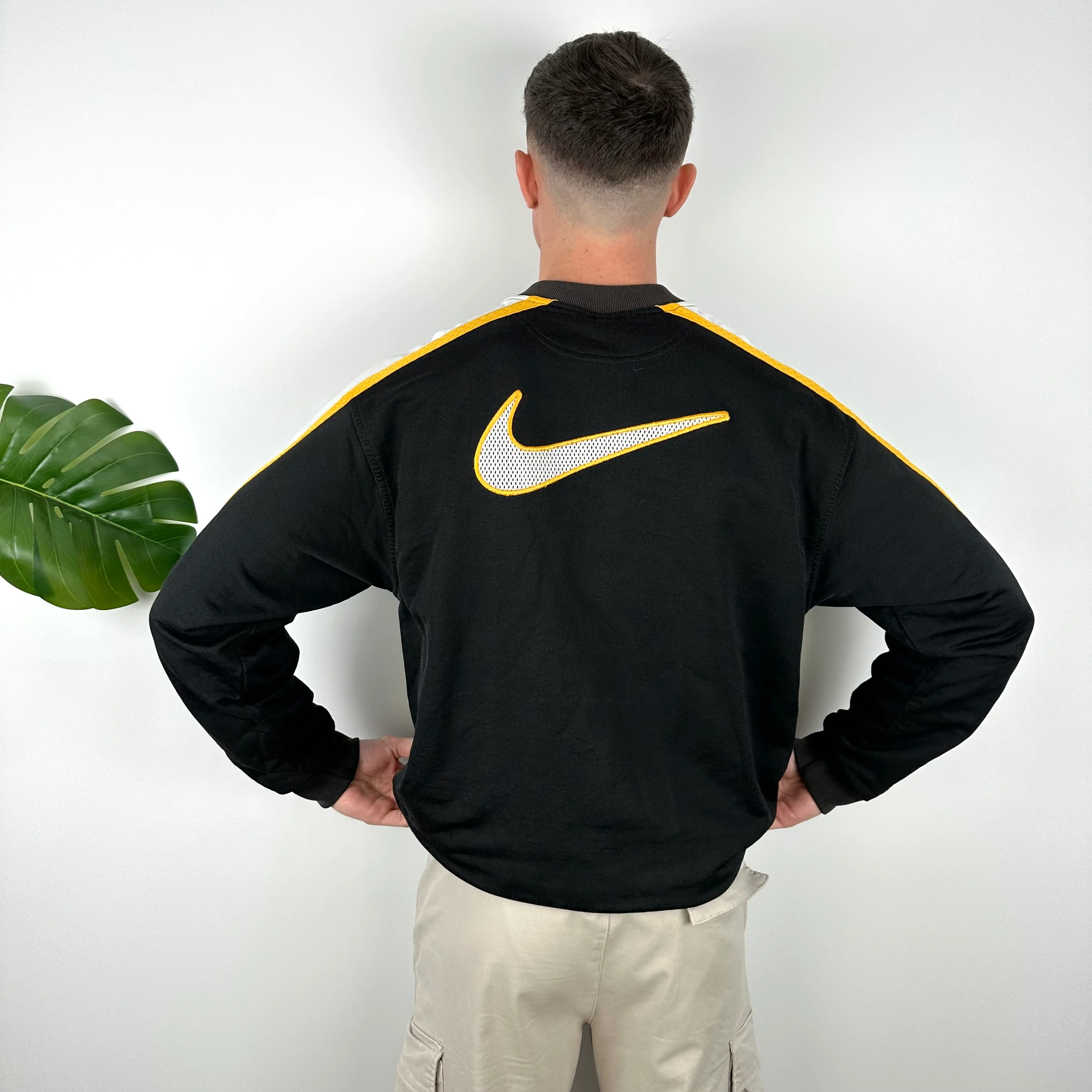 Nike Black Embroidered Spell Out Sweatshirt (XL) - Image 4