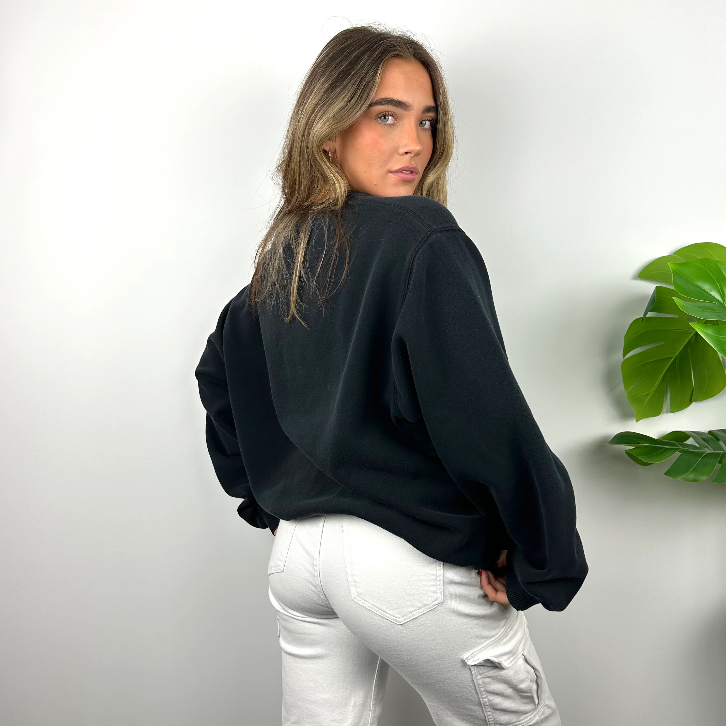 Nike Black Embroidered Spell Out Sweatshirt (L) - Image 4