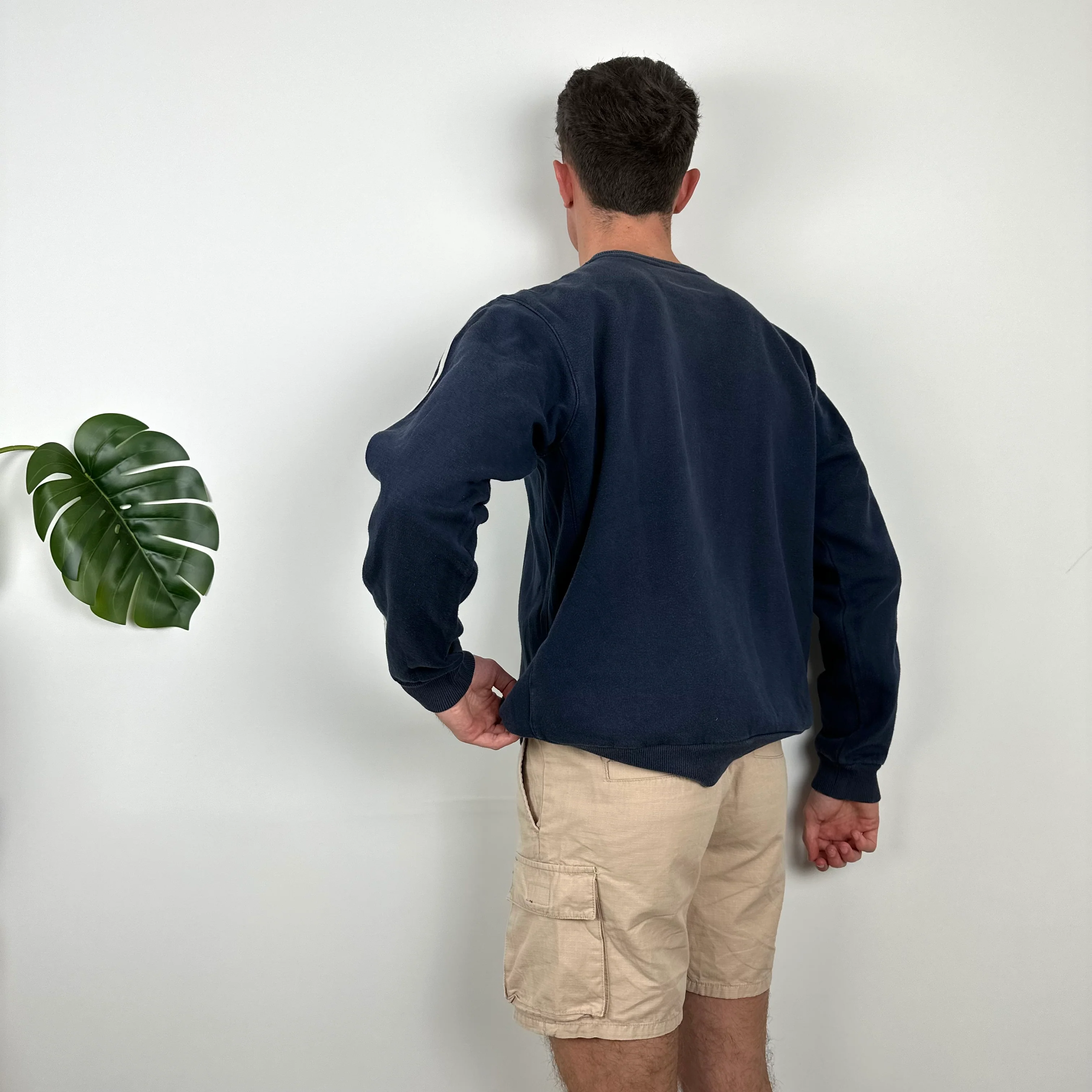 Nike Navy Embroidered Spell Out Sweatshirt (L) - Image 5