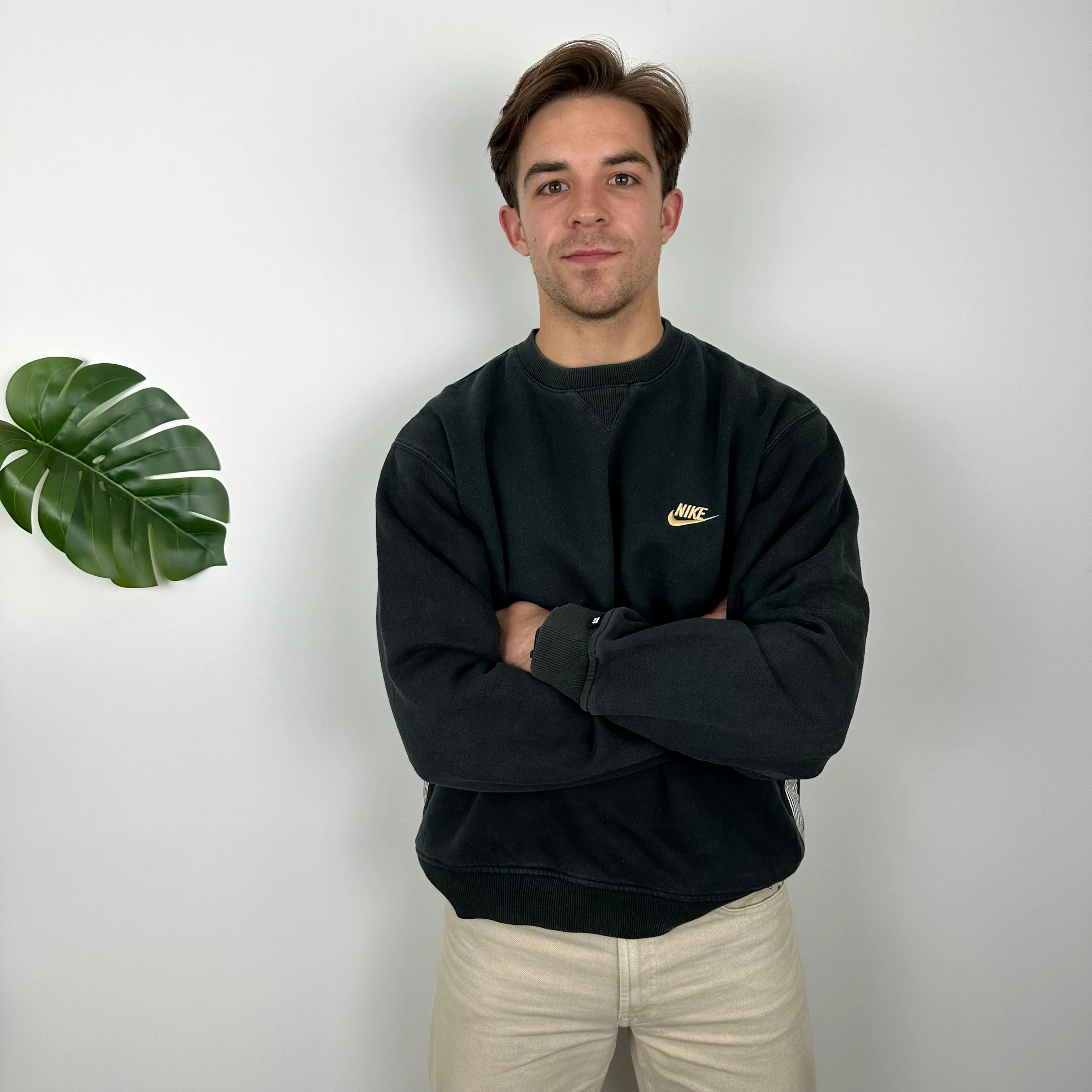 Nike Black Embroidered Spell Out Sweatshirt (L) - Image 2