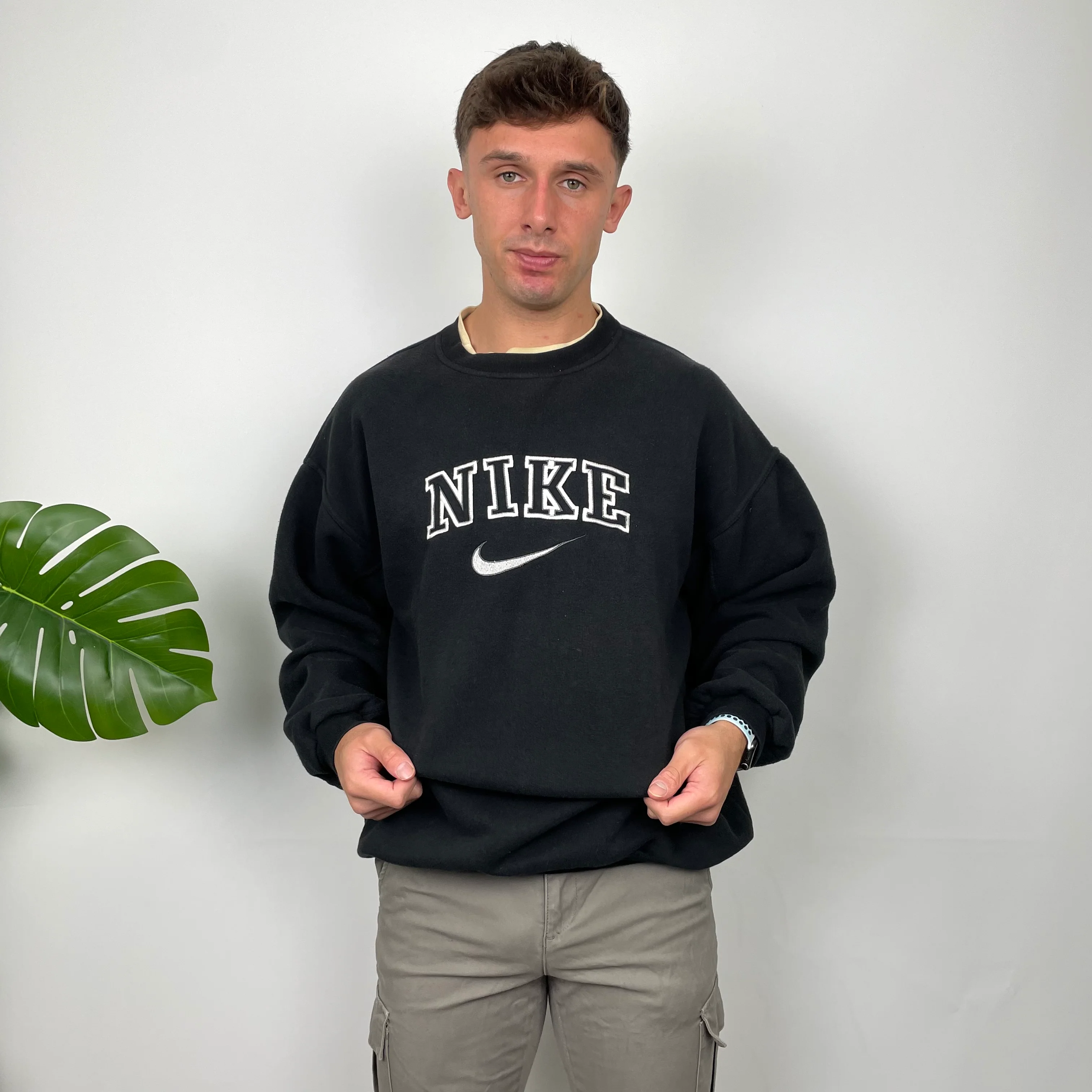 Nike Black Embroidered Spell Out Sweatshirt (L) - Image 2