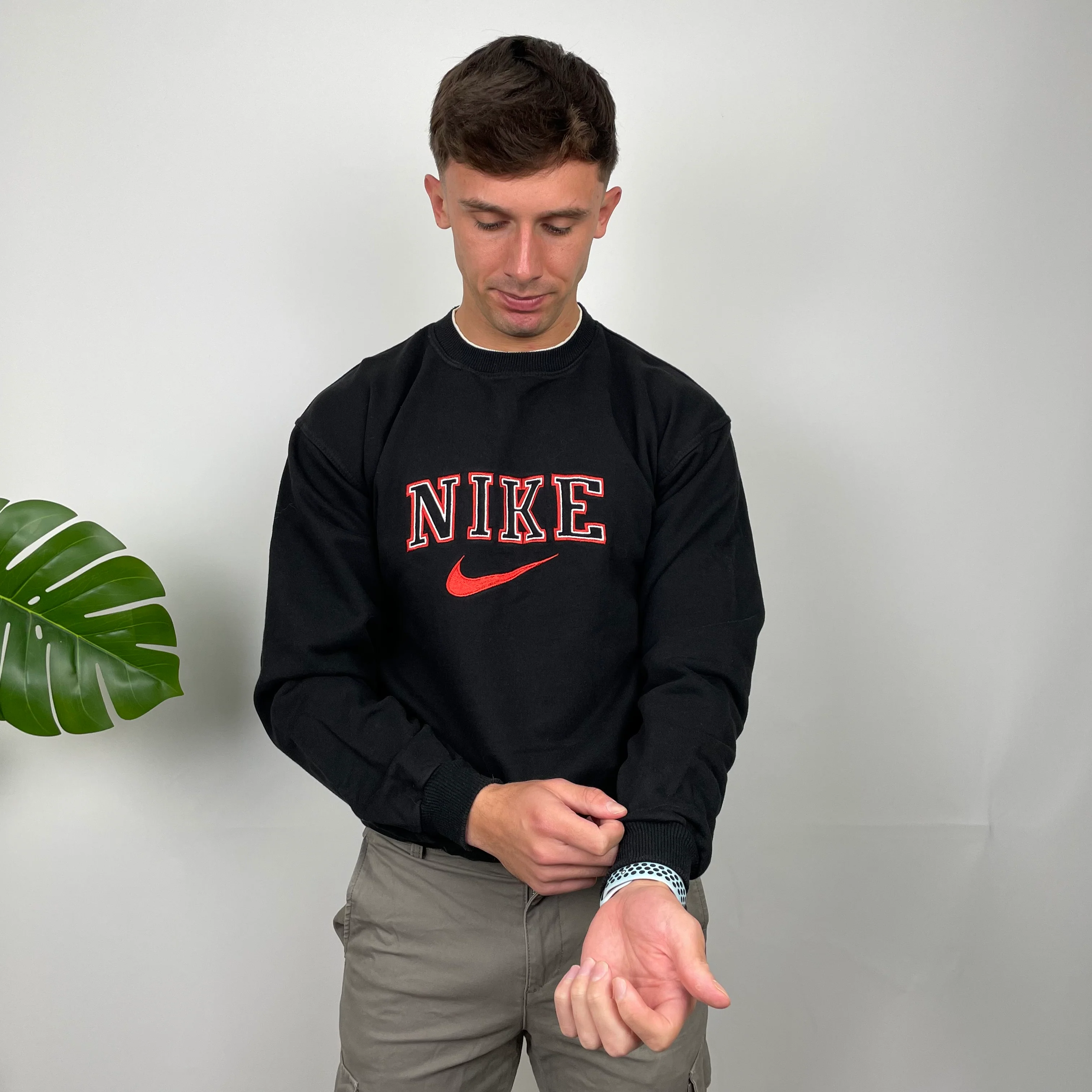 Nike Black Embroidered Spell Out Sweatshirt (L) - Image 2