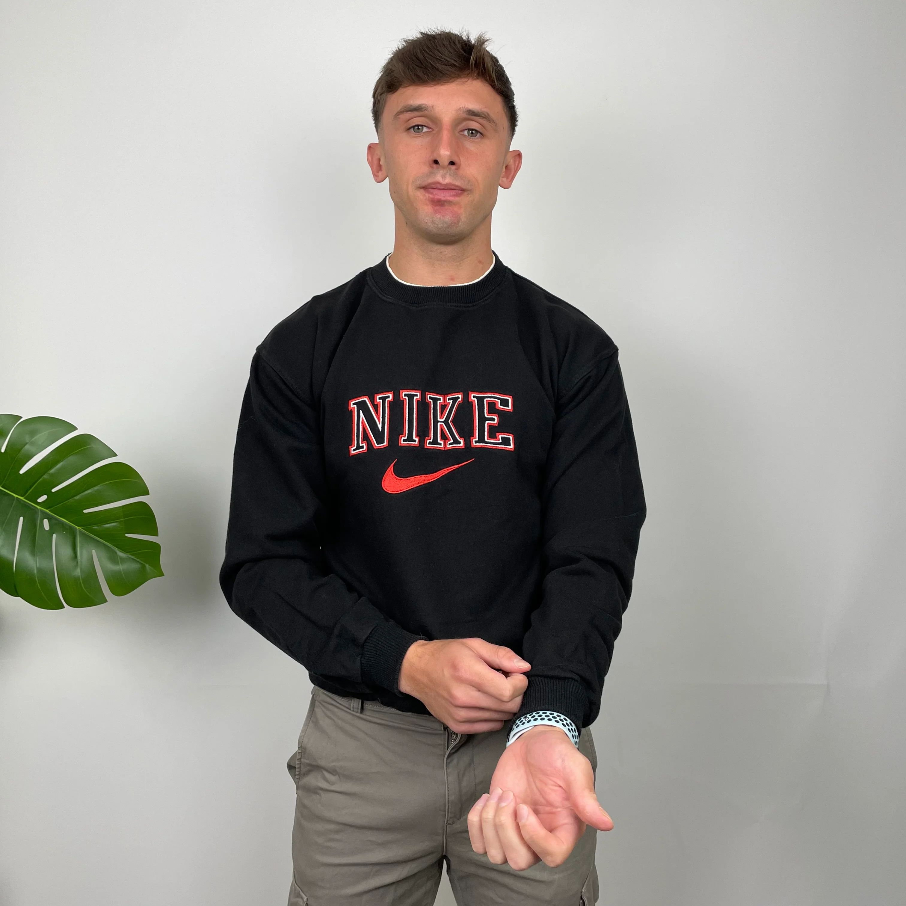 Nike Black Embroidered Spell Out Sweatshirt (L) - Image 7