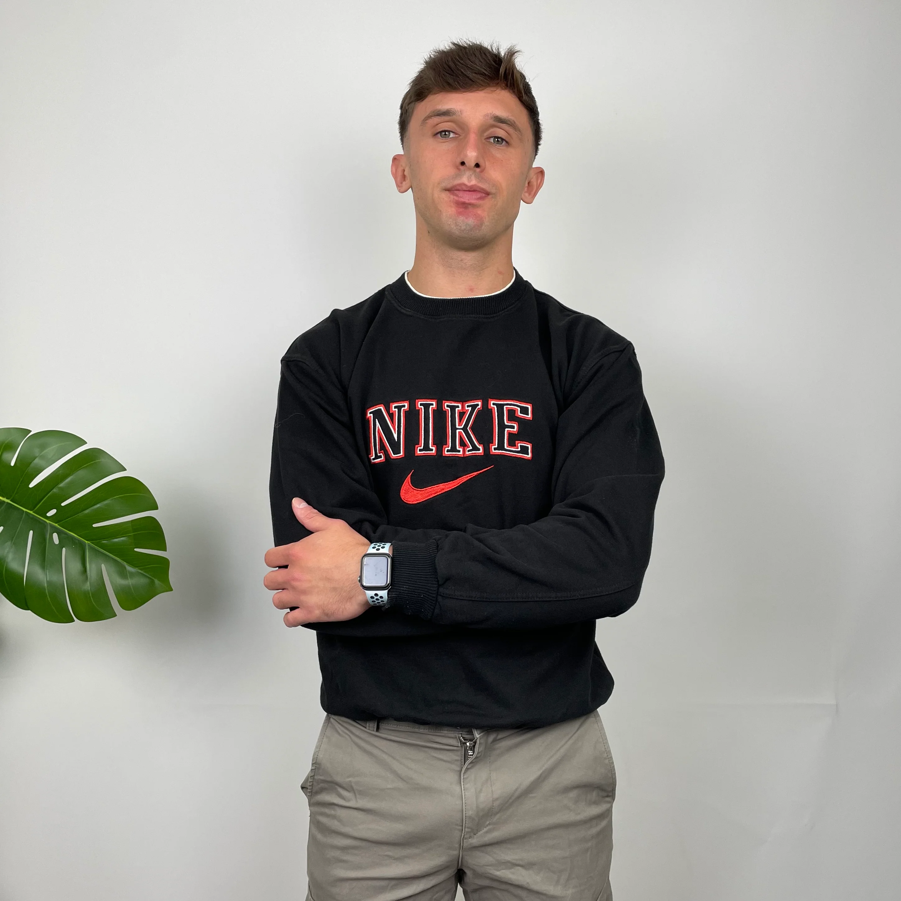 Nike Black Embroidered Spell Out Sweatshirt (L) - Image 8