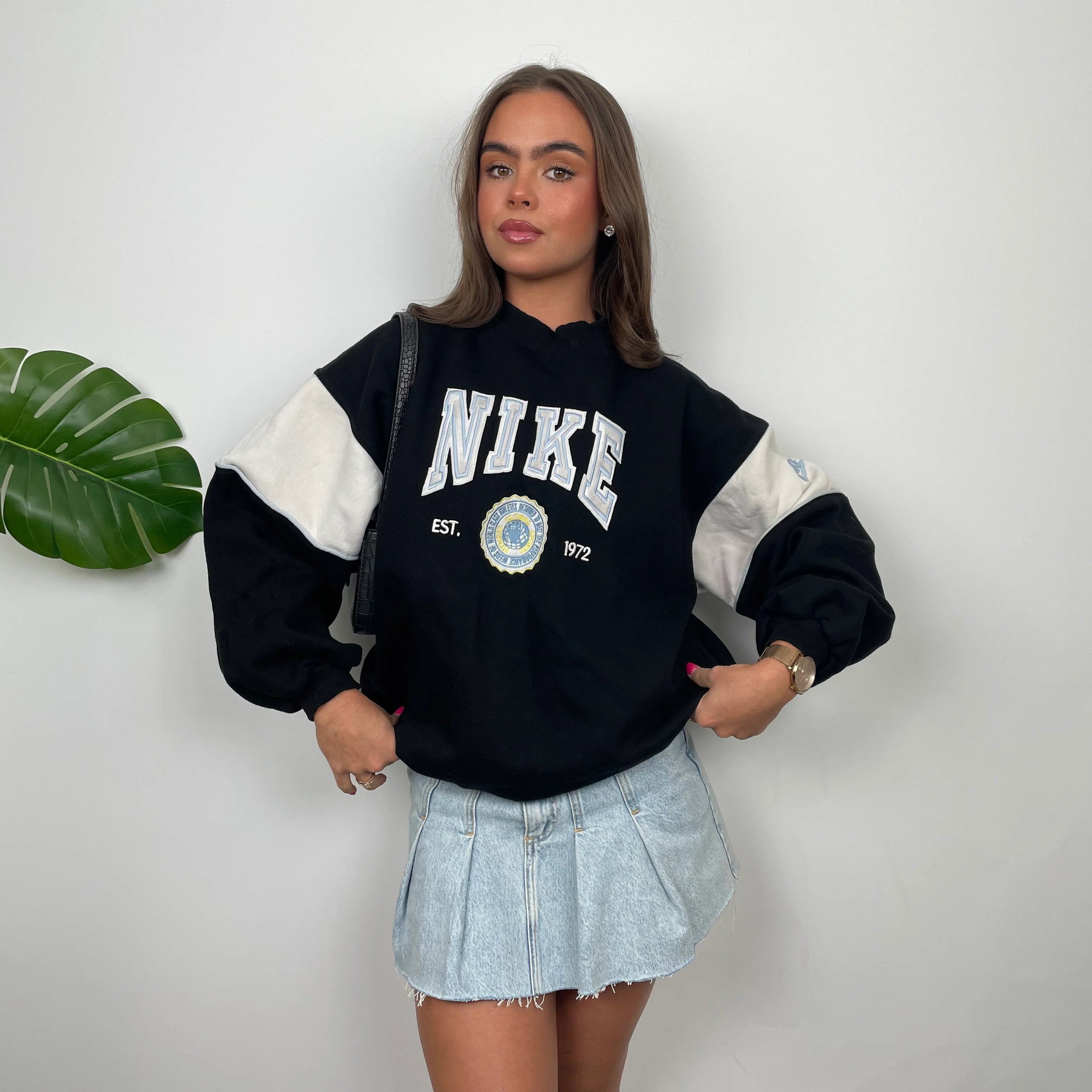 Nike Black Embroidered Spell Out Sweatshirt (S) - Image 2