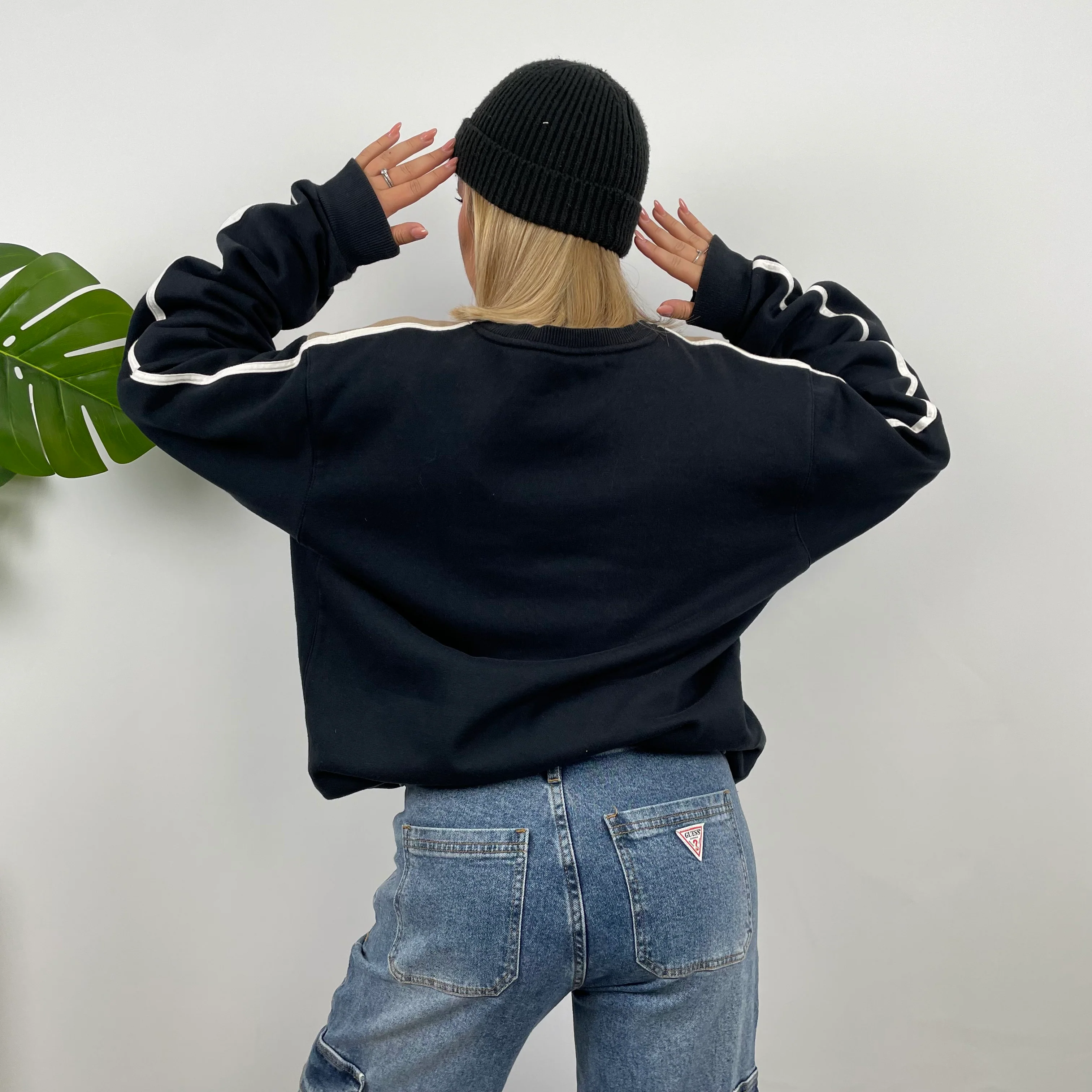 Nike Black Embroidered Spell Out Sweatshirt (XL) - Image 3