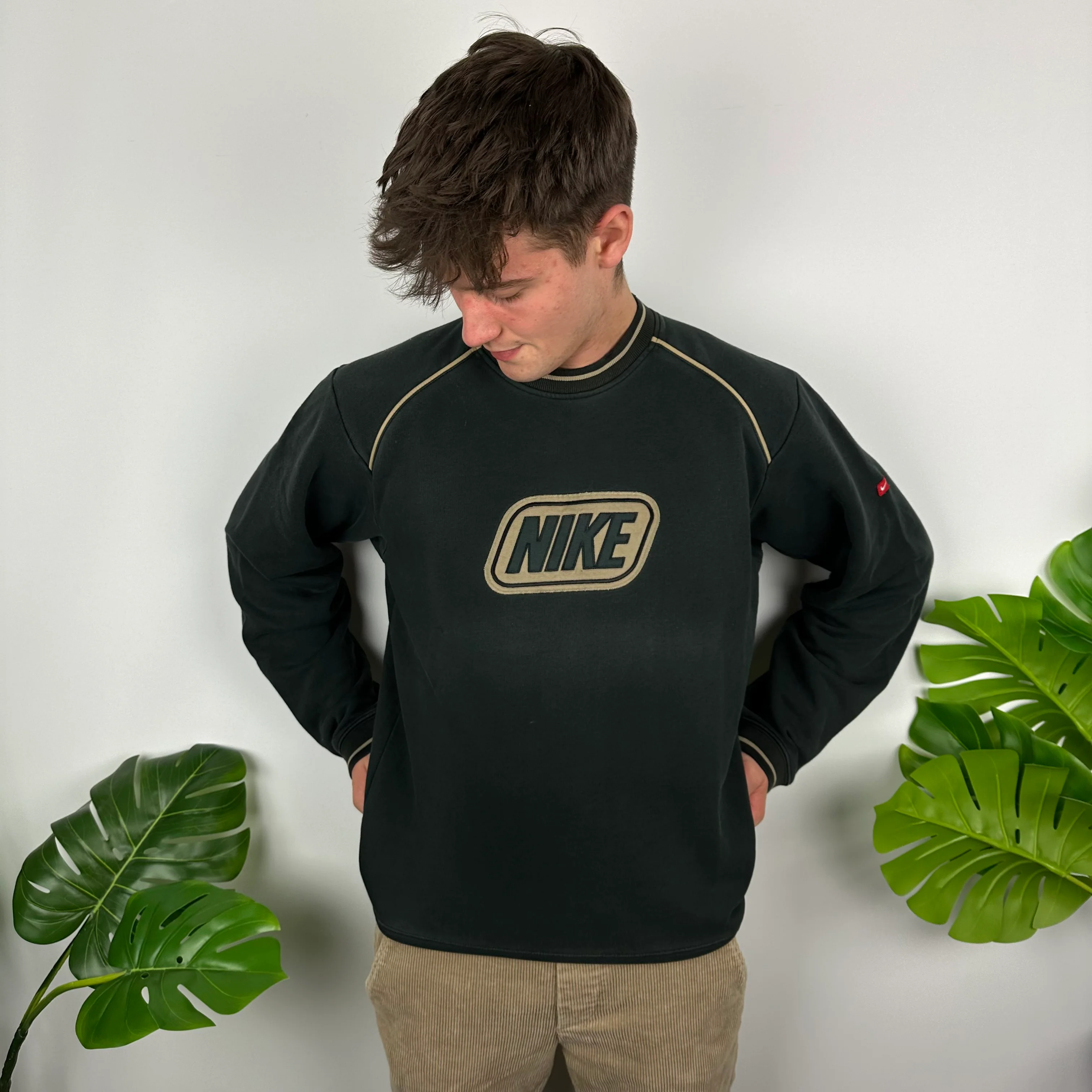 Nike Black Embroidered Spell Out Sweatshirt (M) - Image 2
