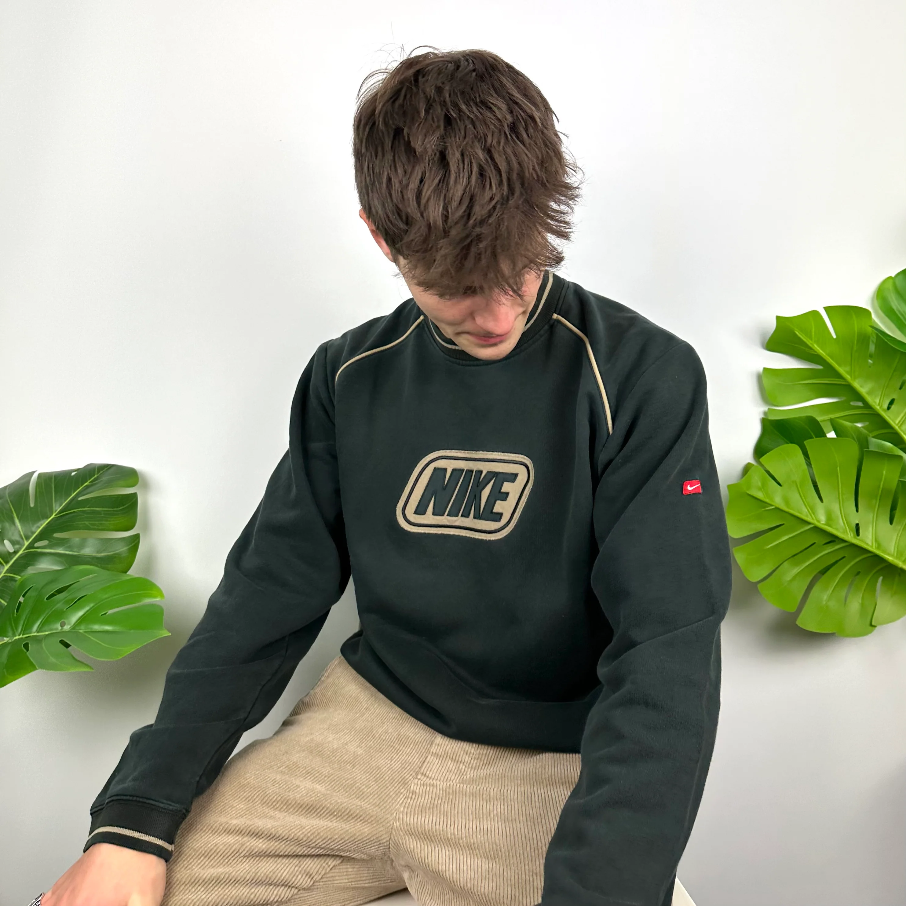 Nike Black Embroidered Spell Out Sweatshirt (M) - Image 5