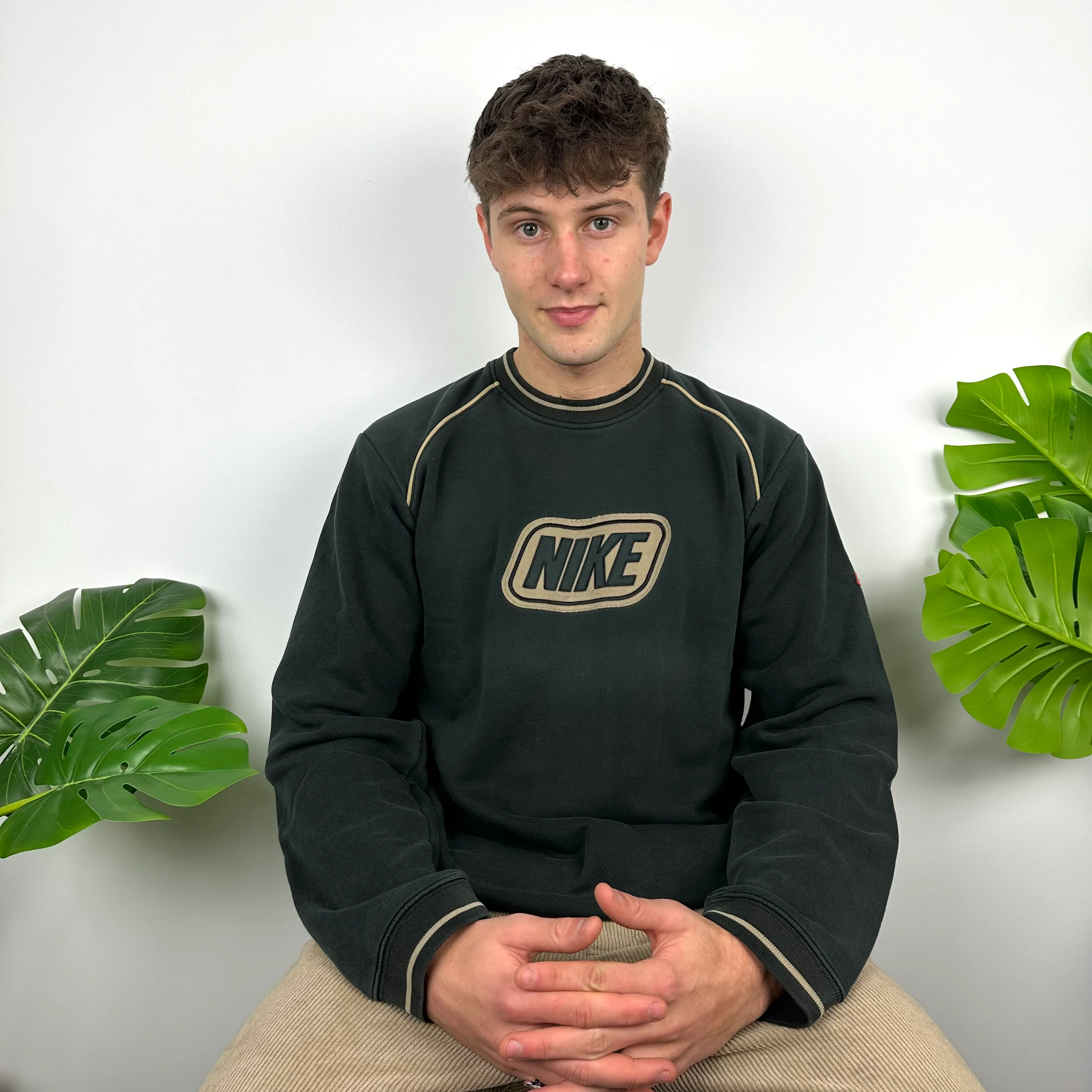 Nike Black Embroidered Spell Out Sweatshirt (M) - Image 6