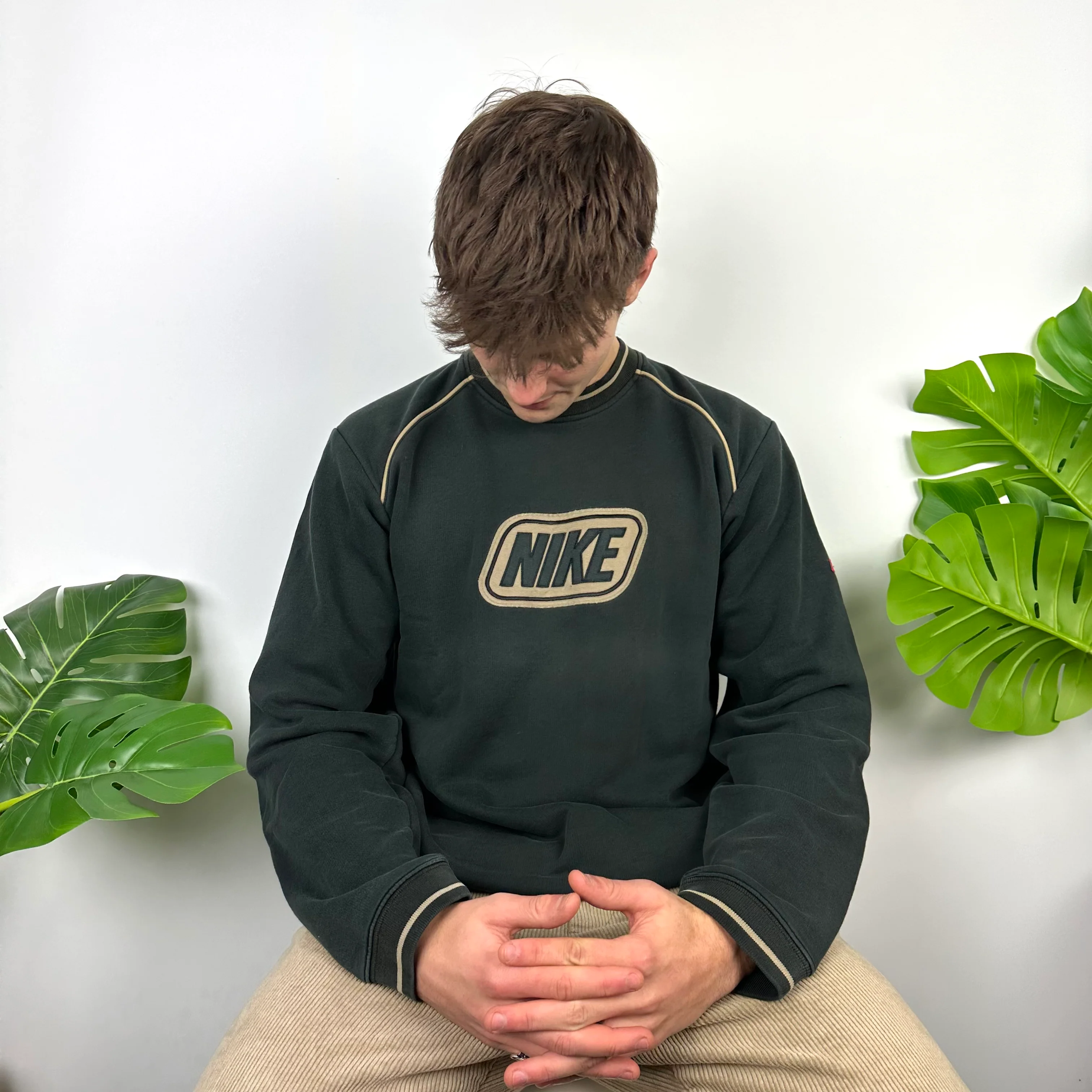 Nike Black Embroidered Spell Out Sweatshirt (M) - Image 7