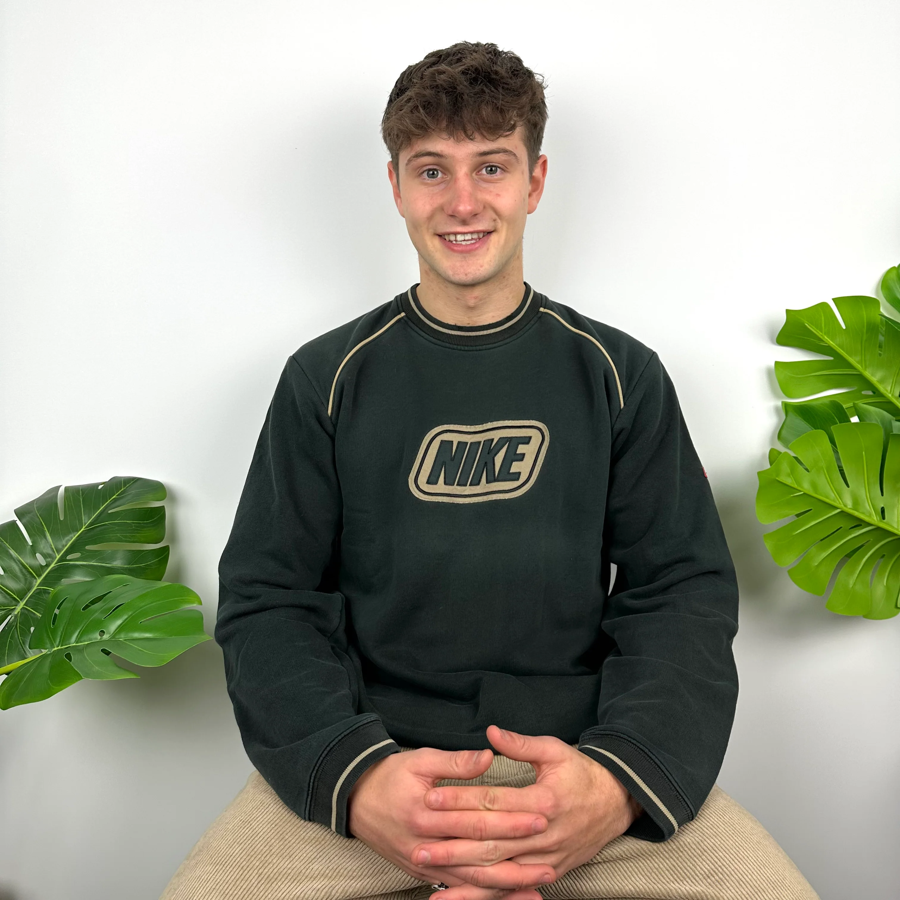 Nike Black Embroidered Spell Out Sweatshirt (M) - Image 8