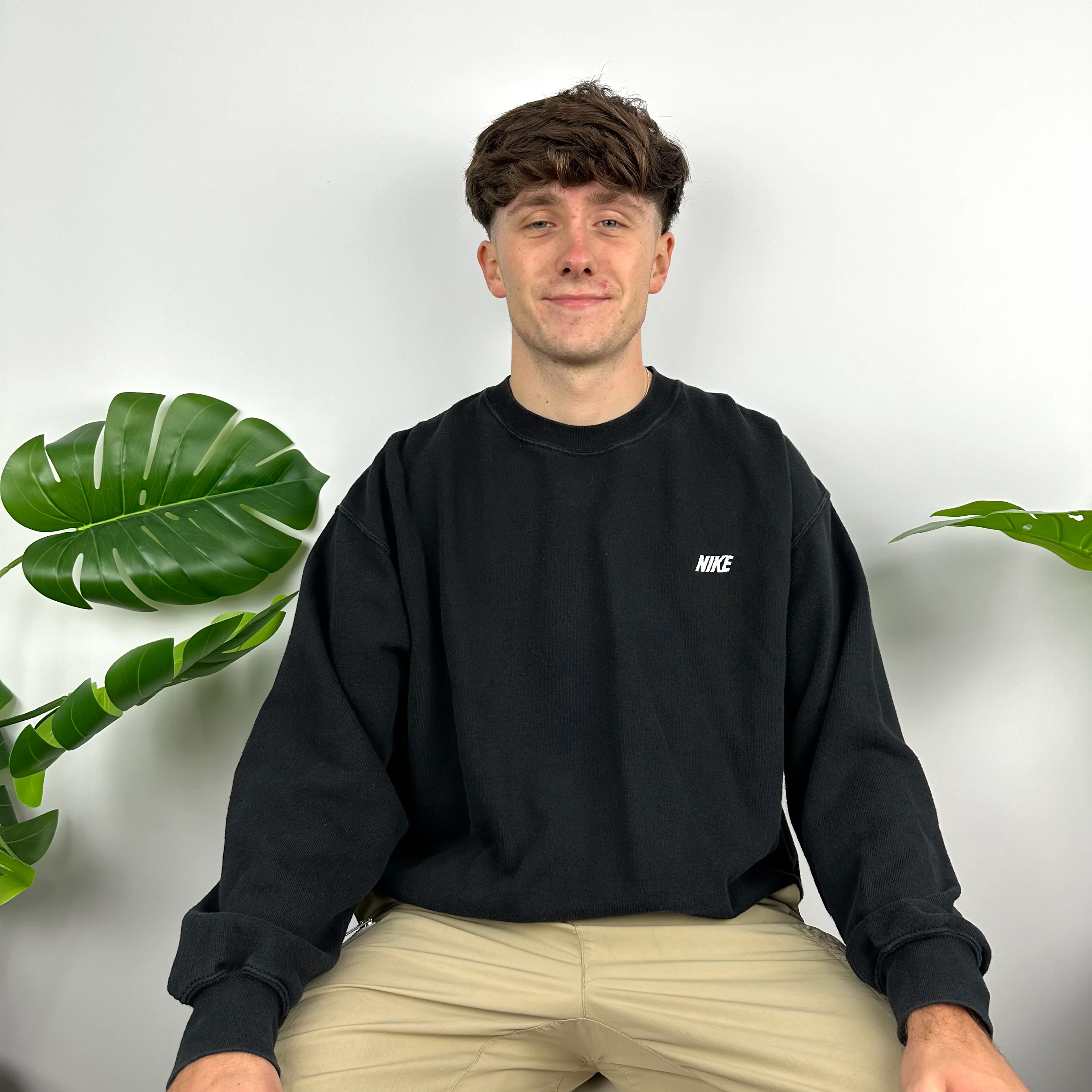 Nike Black Embroidered Spell Out Sweatshirt (L) - Image 10