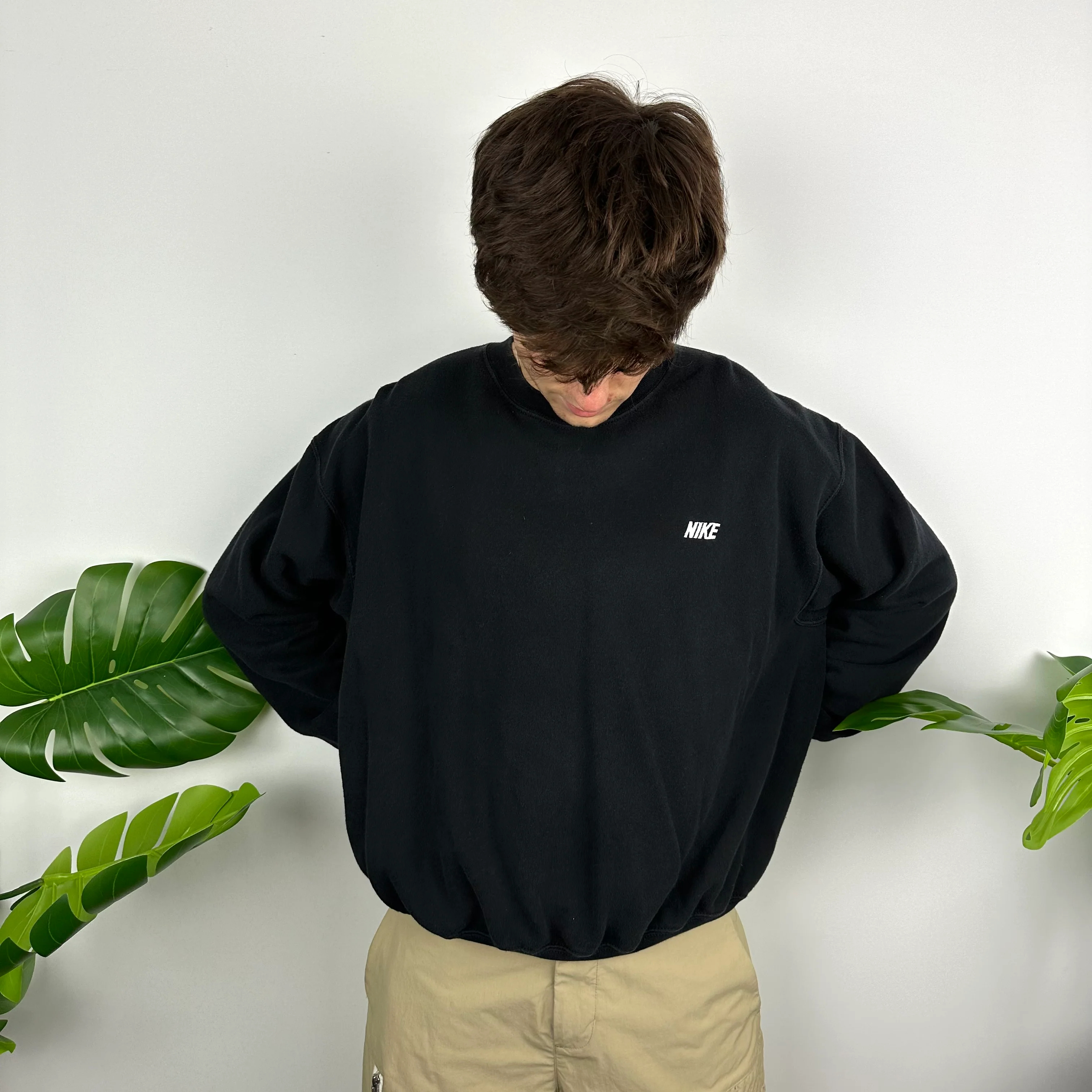 Nike Black Embroidered Spell Out Sweatshirt (L) - Image 2