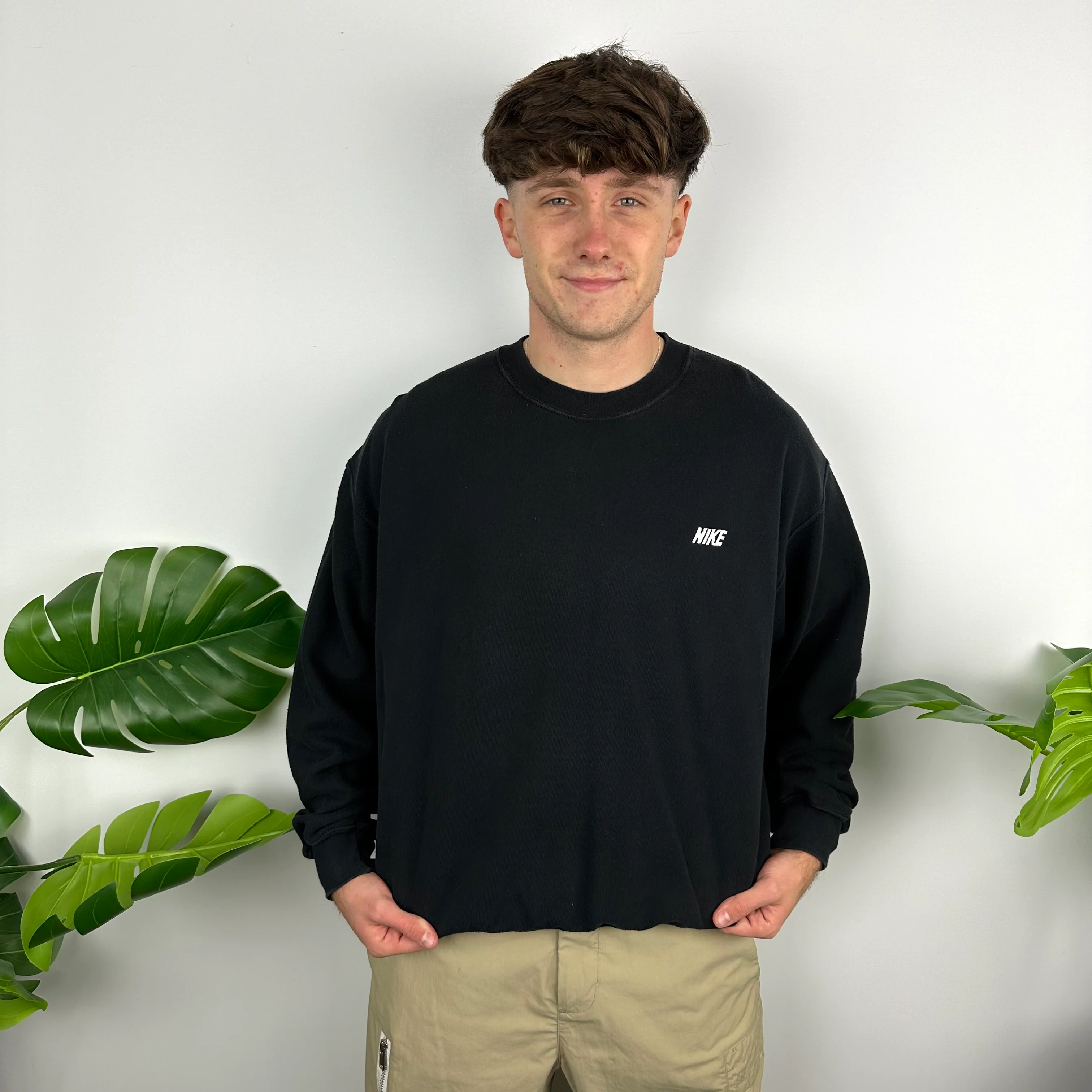 Nike Black Embroidered Spell Out Sweatshirt (L) - Image 7
