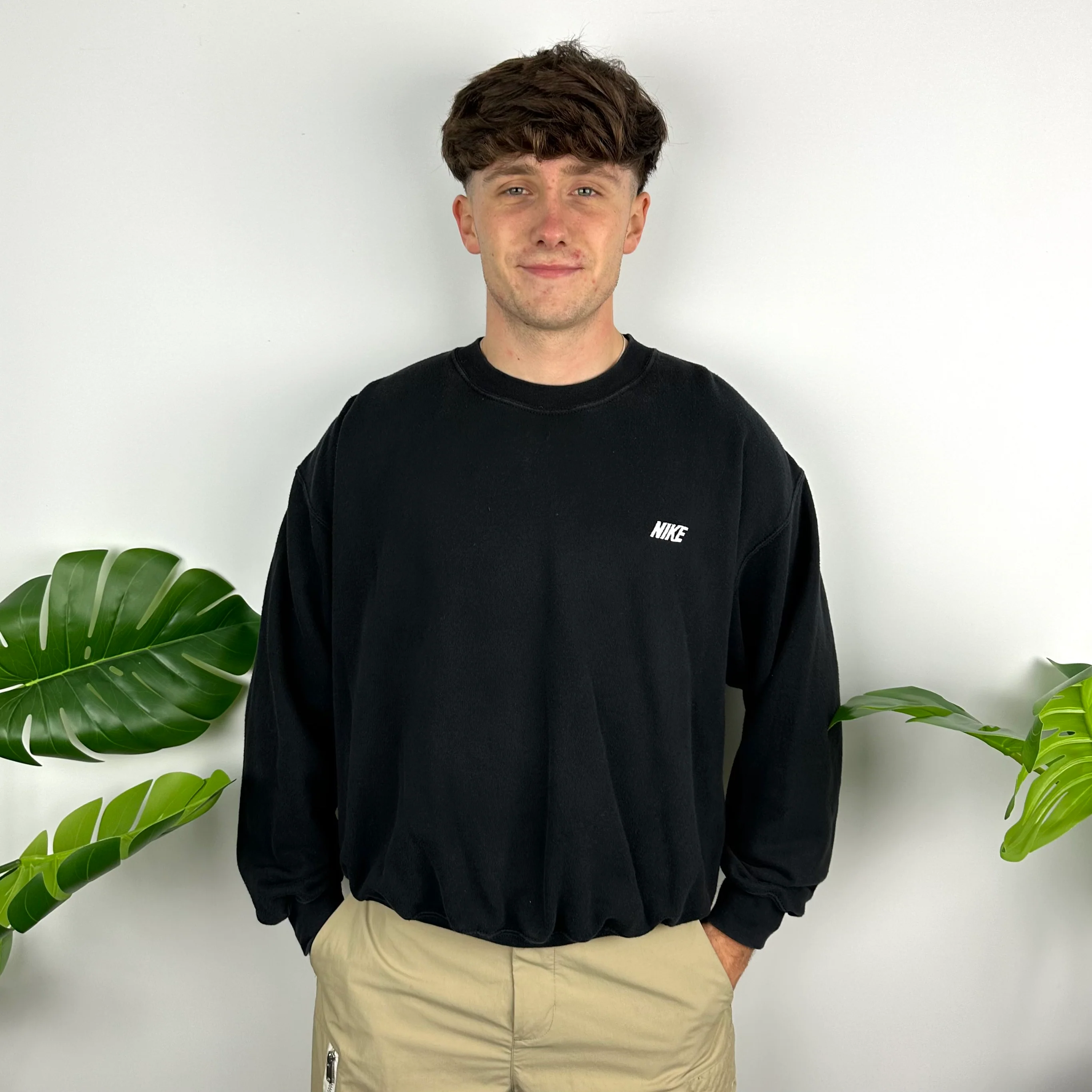 Nike Black Embroidered Spell Out Sweatshirt (L) - Image 9